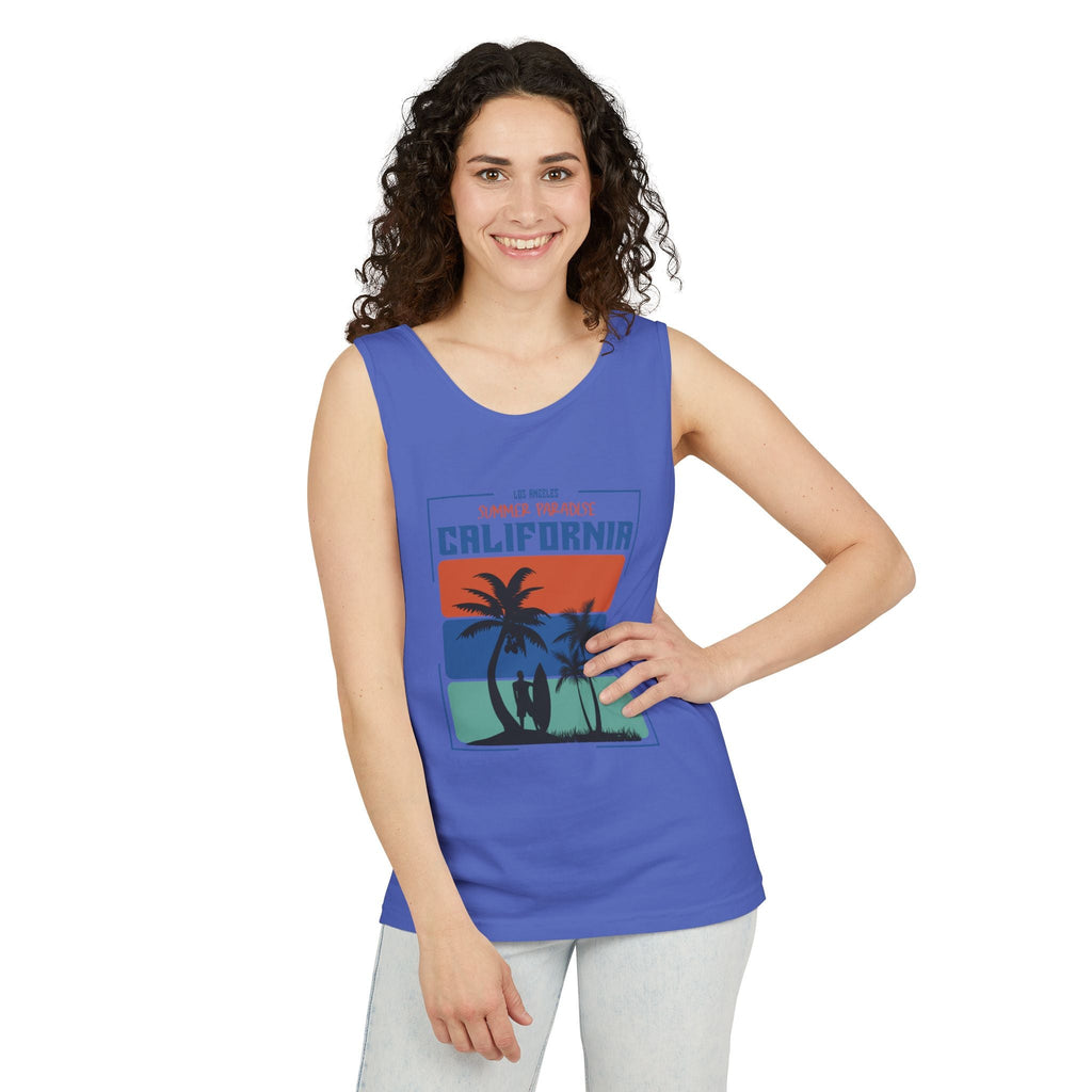 California Palm Sunset Tank Top Vintage Beach Graphic - Etna Gift