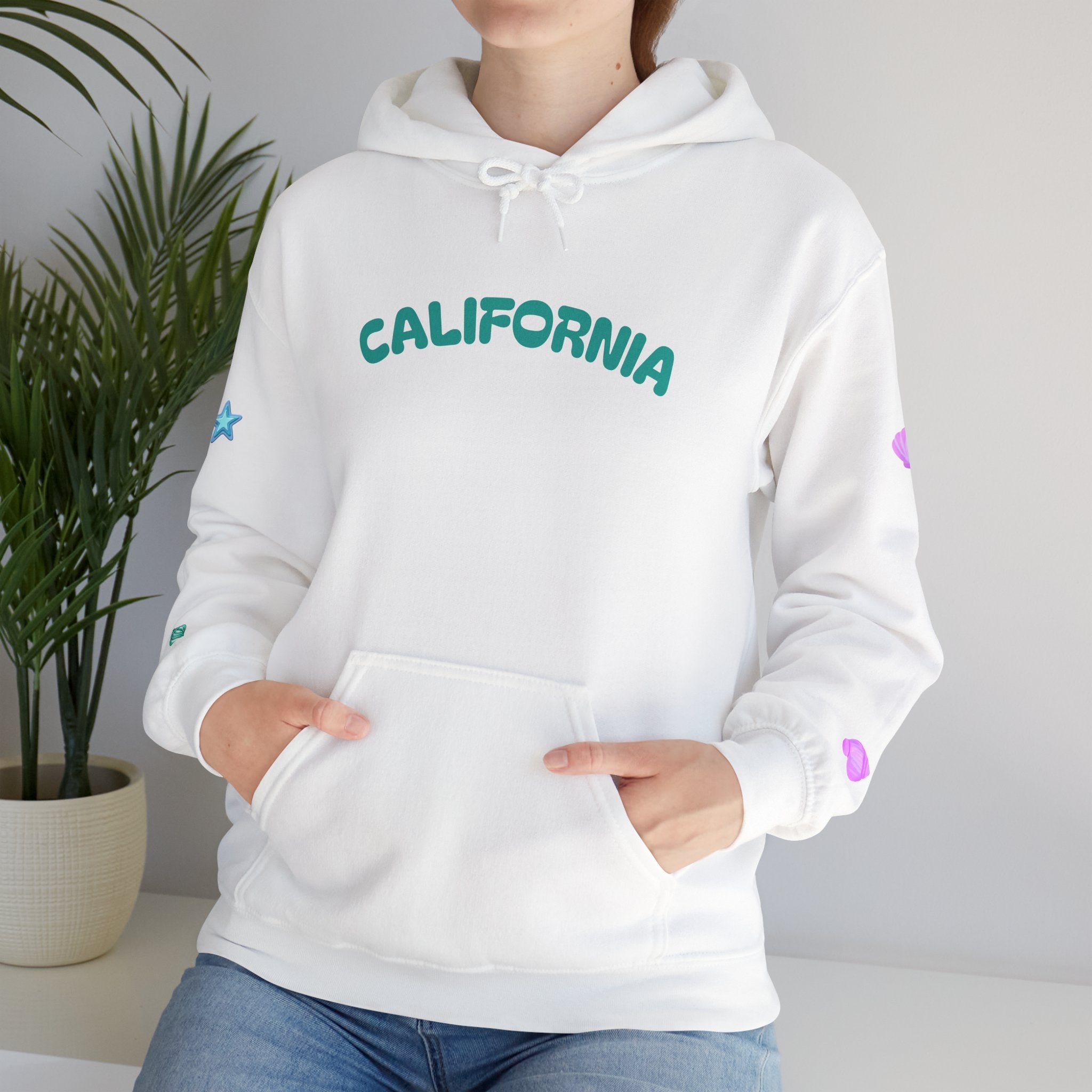 California Palm Tree Hoodie | Beach Island Graphic, Sleeve Icons - Etna Gift