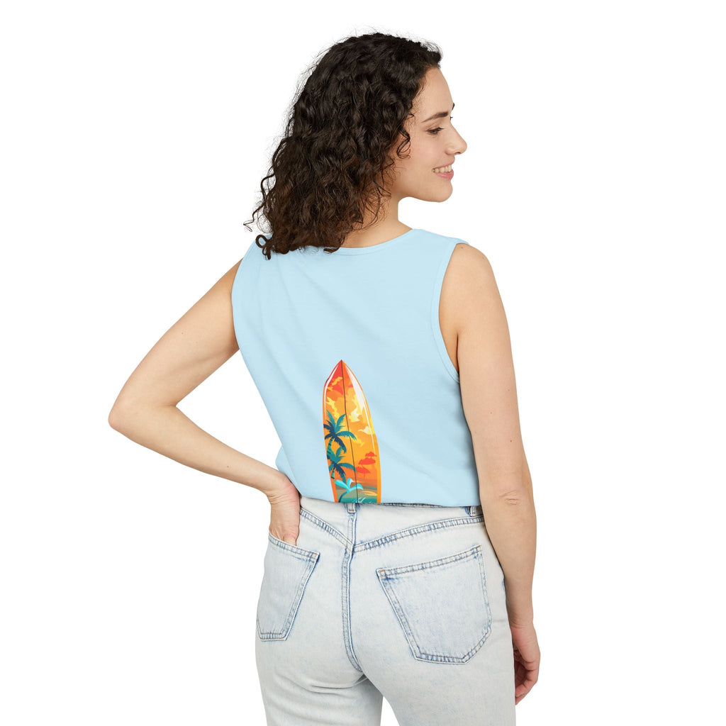California Paradise Palm Tank Top Retro Beach Sunset Graphic - Etna Gift