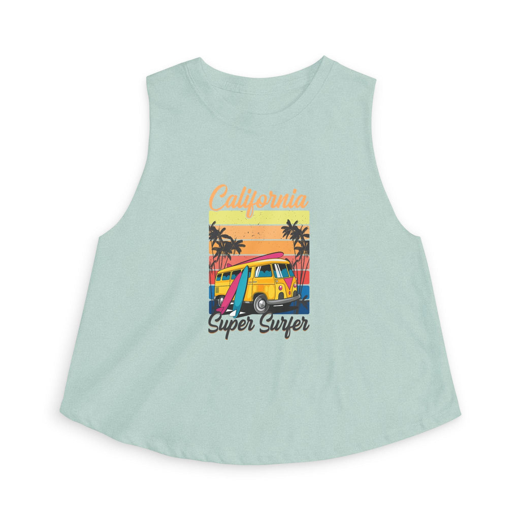 California Super Surfer Crop Top Retro Beach Van Surf Graphic - Etna Gift