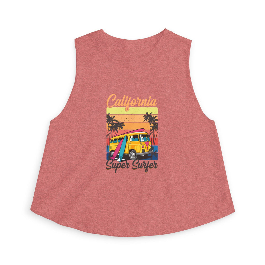California Super Surfer Crop Top Retro Beach Van Surf Graphic - Etna Gift