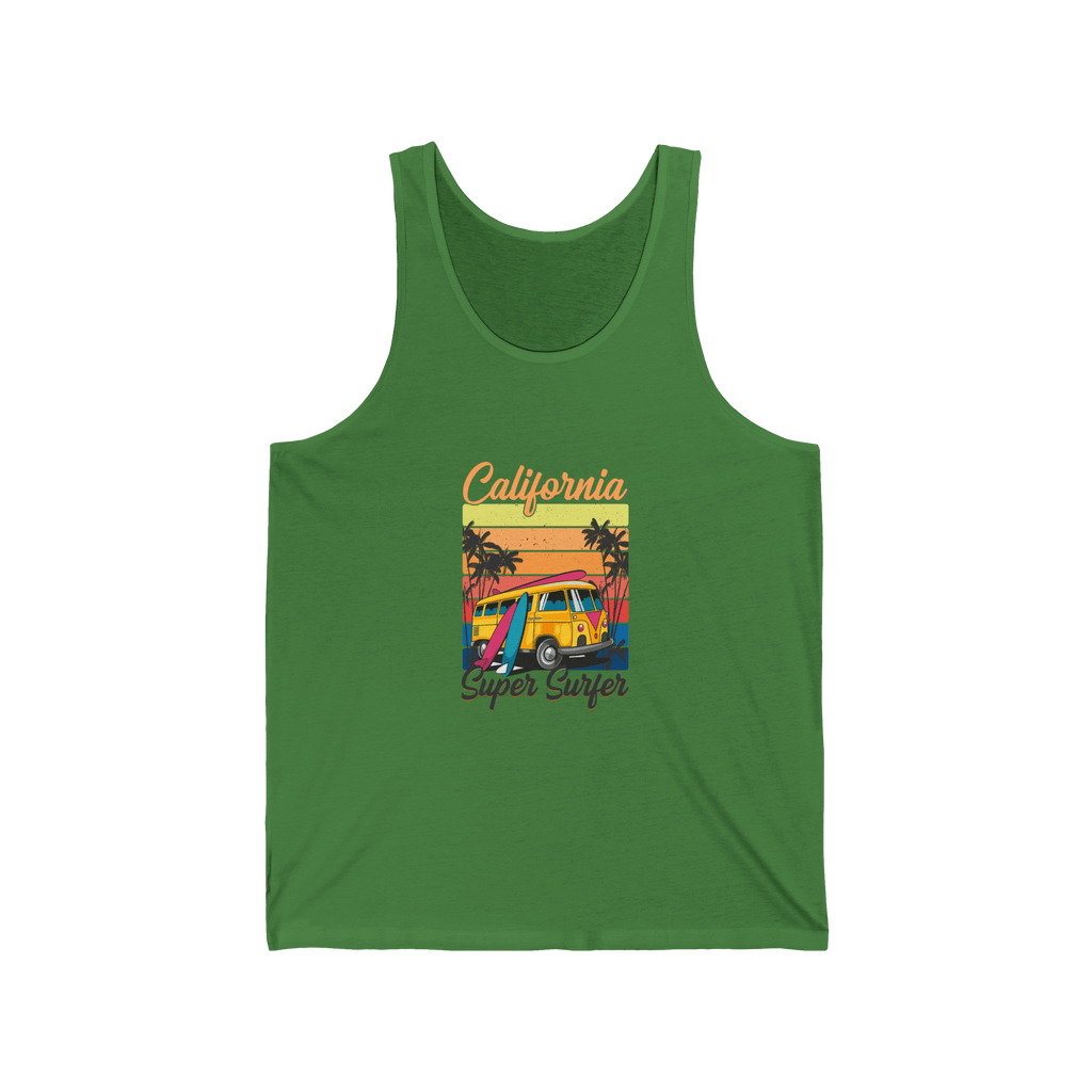 California Super Surfer Tank Top Retro Surfboard Beach Tank - Etna Gift