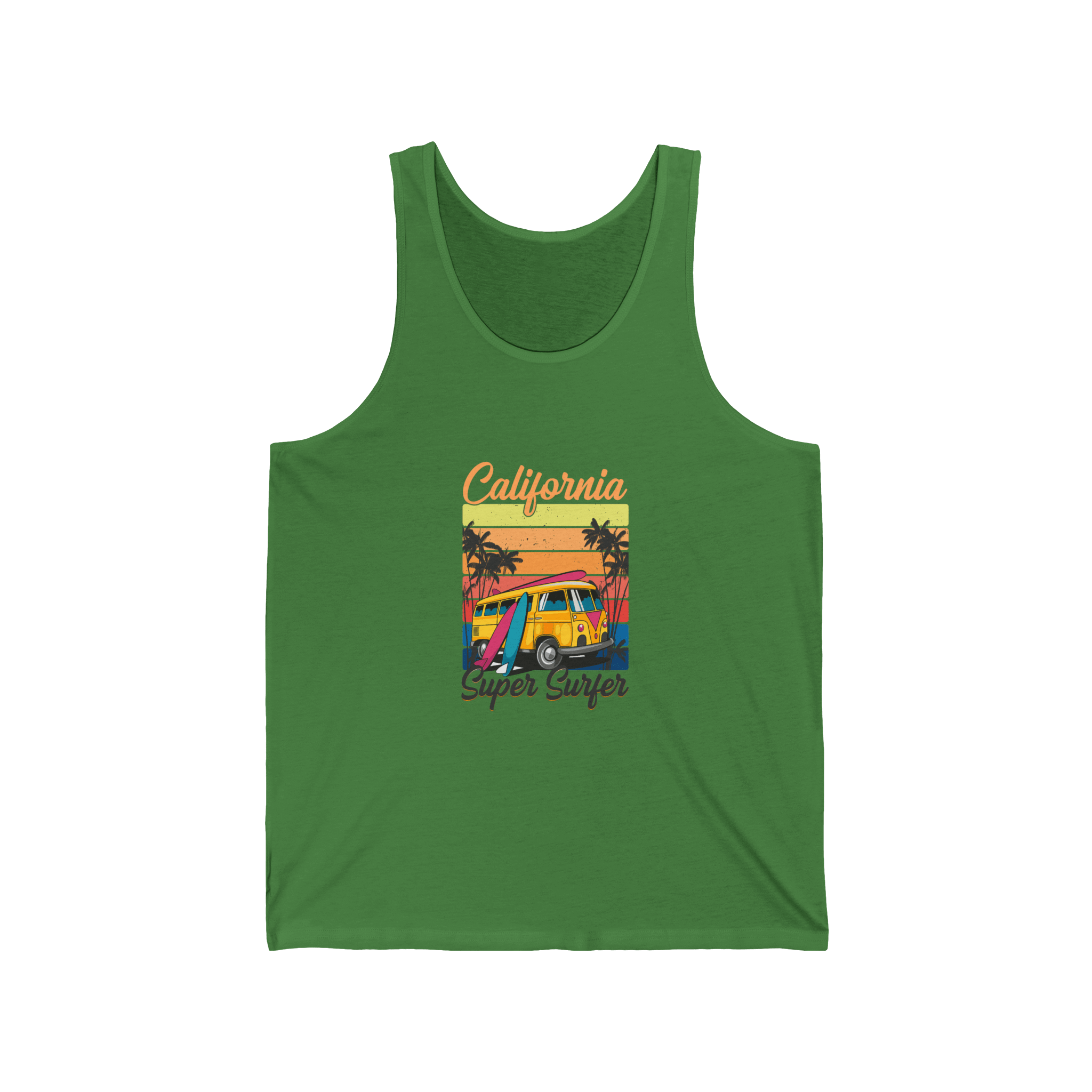 California Super Surfer Tank Top Retro Surfboard Beach Tank - Etna Gift