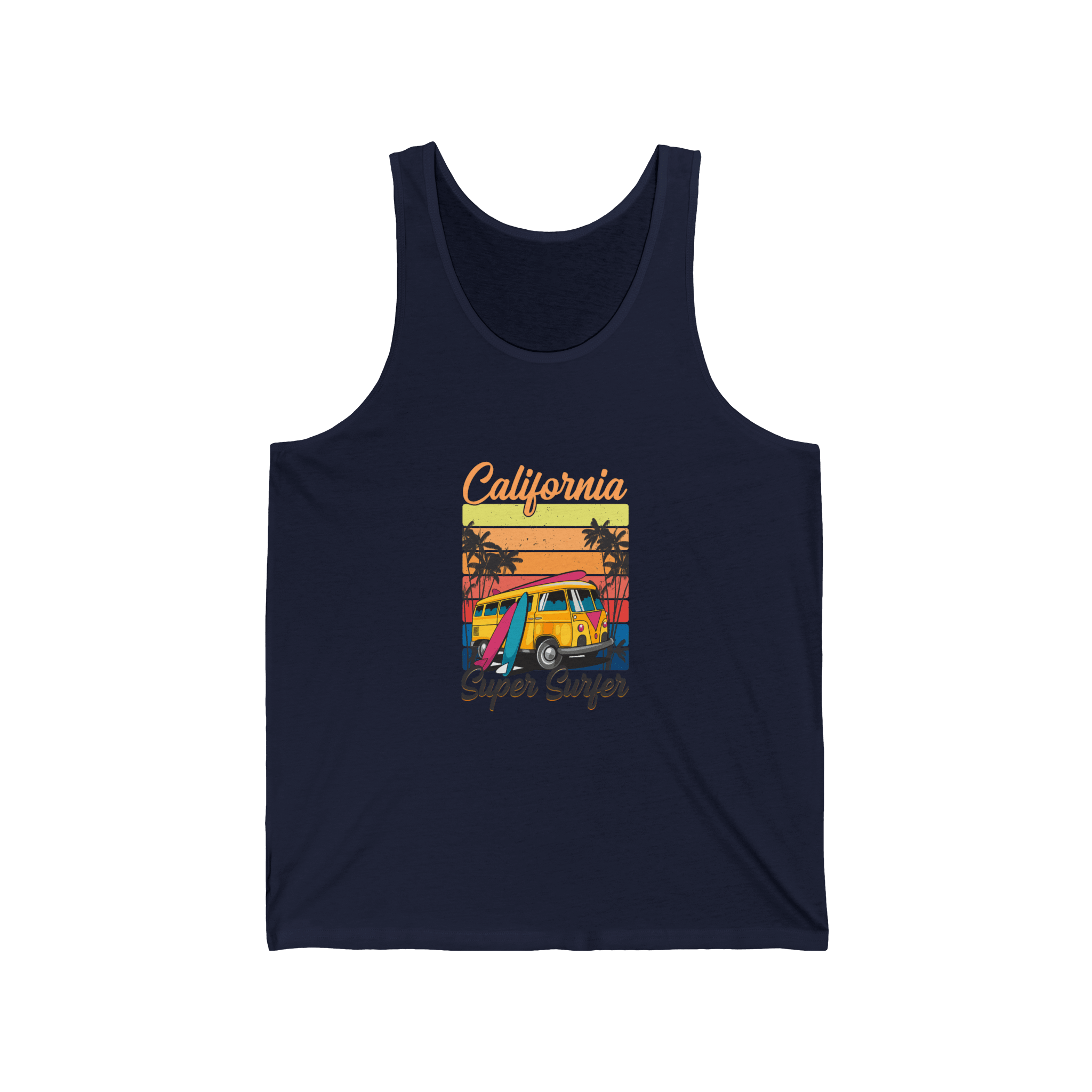 California Super Surfer Tank Top Retro Surfboard Beach Tank - Etna Gift