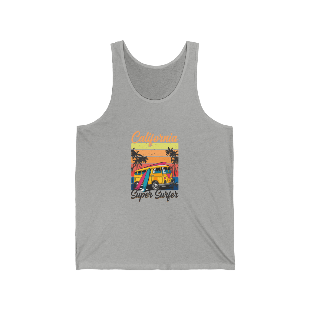 California Super Surfer Tank Top Retro Surfboard Beach Tank - Etna Gift