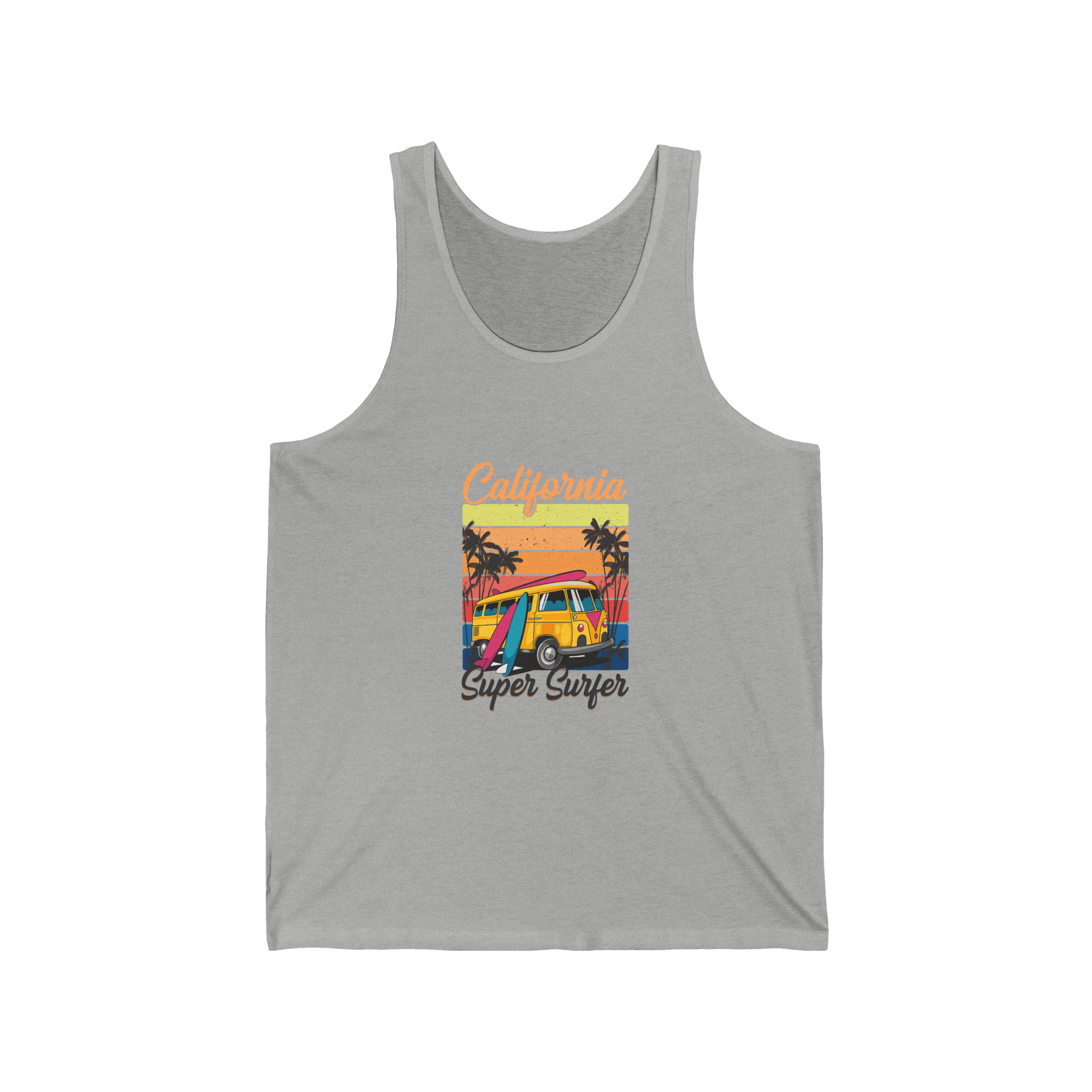 California Super Surfer Tank Top Retro Surfboard Beach Tank - Etna Gift
