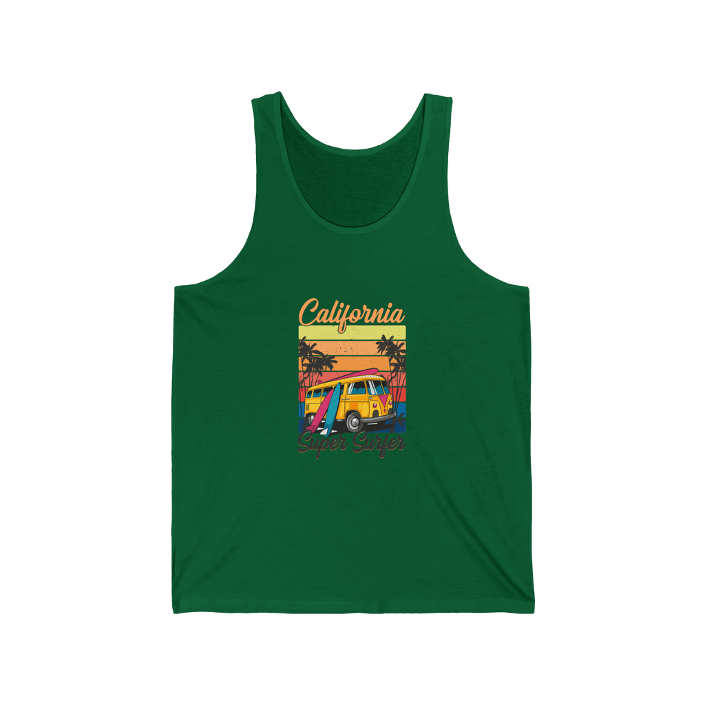 California Super Surfer Tank Top Retro Surfboard Beach Tank - Etna Gift