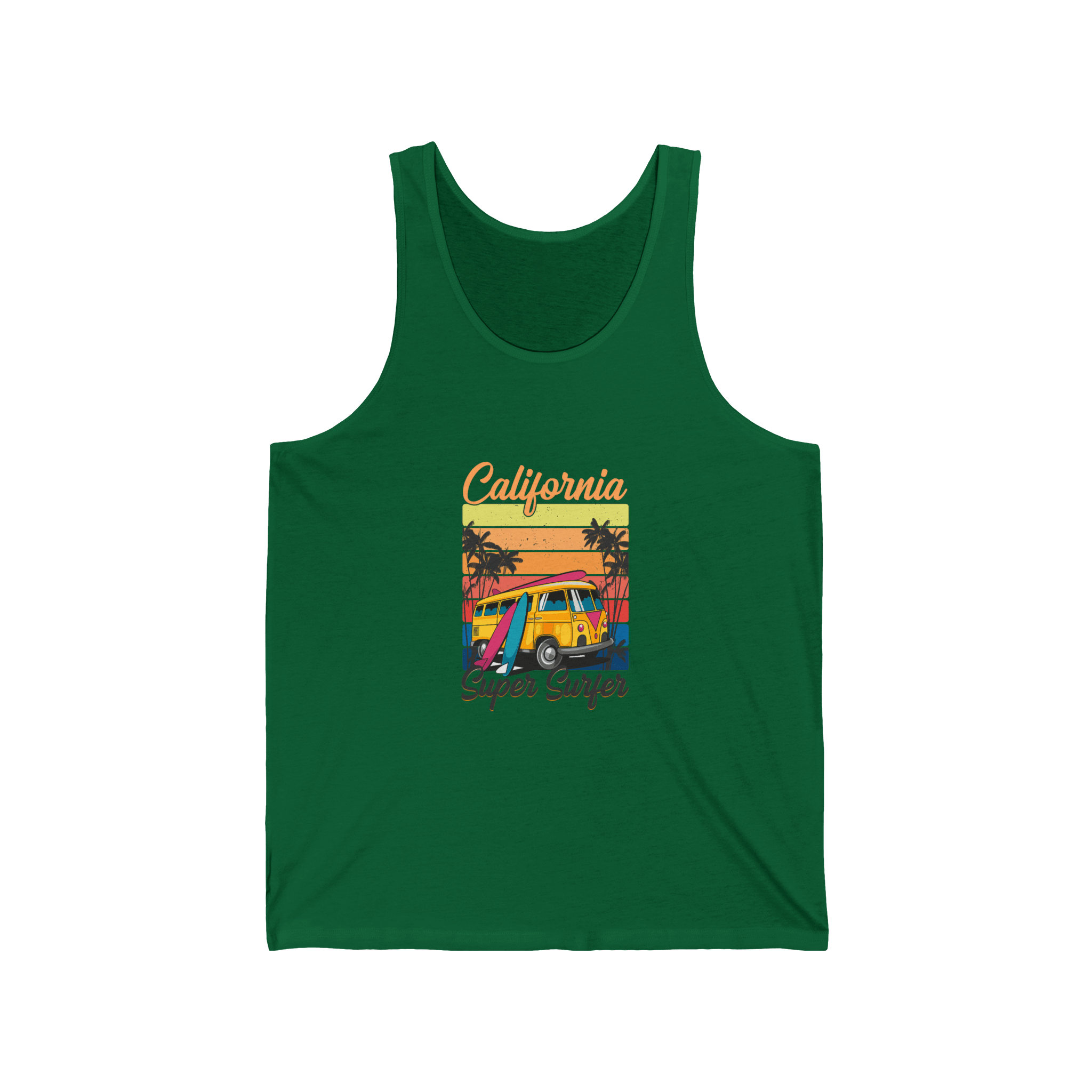 California Super Surfer Tank Top Retro Surfboard Beach Tank - Etna Gift