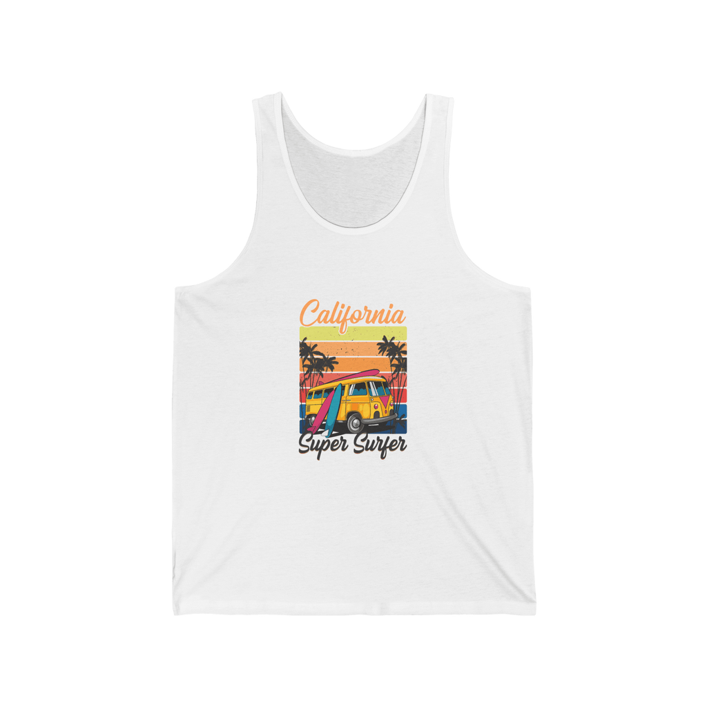 California Super Surfer Tank Top Retro Surfboard Beach Tank - Etna Gift