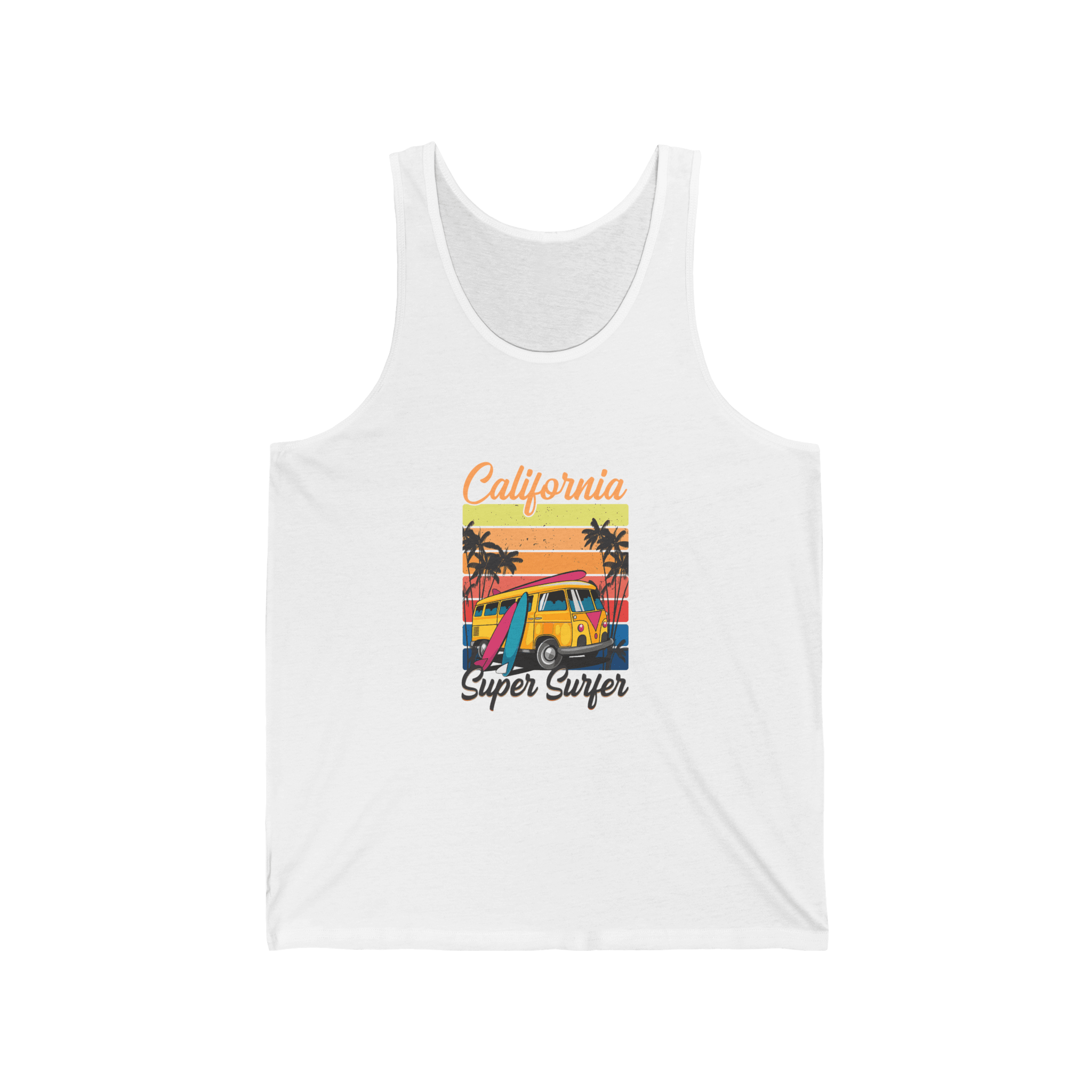California Super Surfer Tank Top Retro Surfboard Beach Tank - Etna Gift