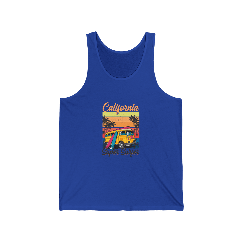 California Super Surfer Tank Top Retro Surfboard Beach Tank - Etna Gift