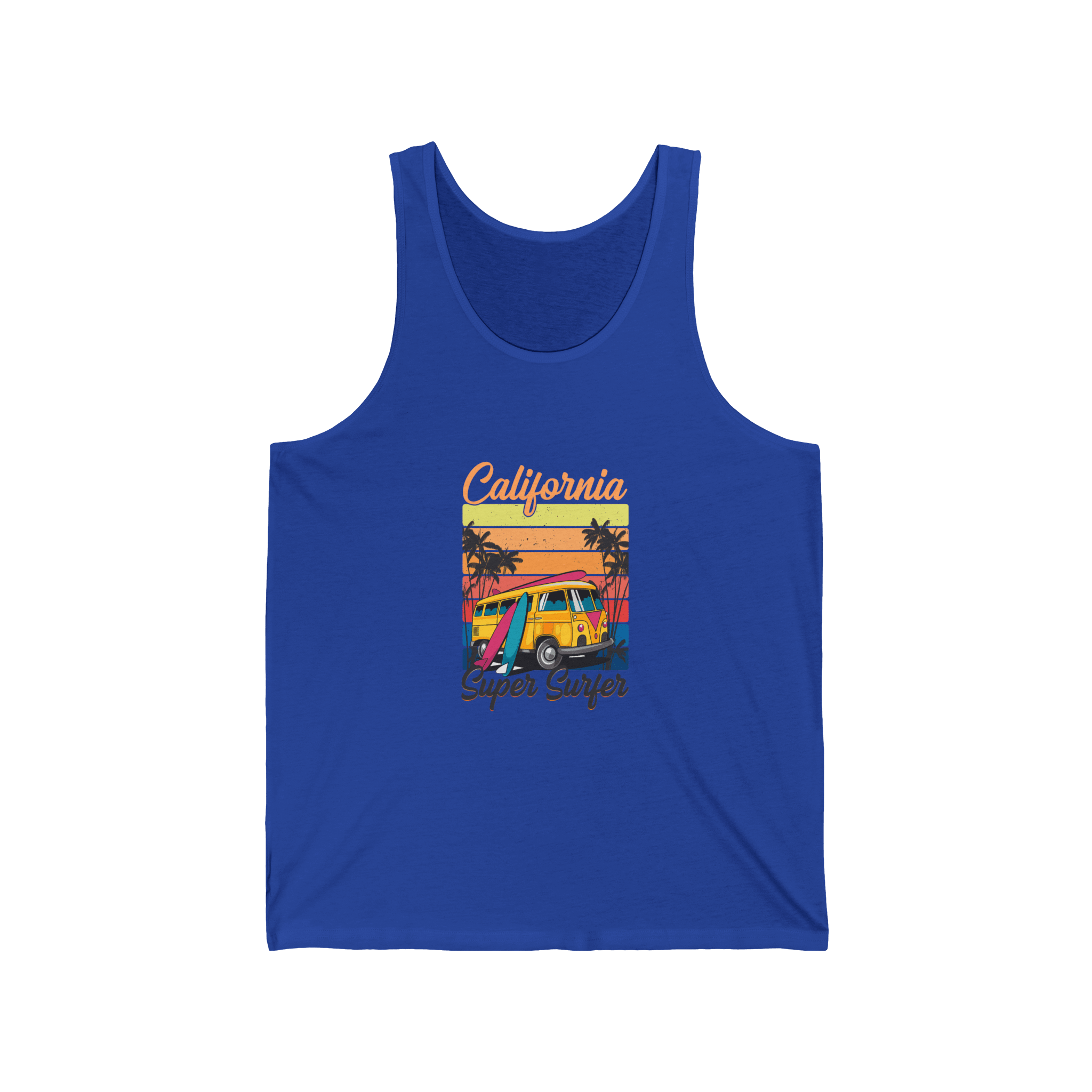 California Super Surfer Tank Top Retro Surfboard Beach Tank - Etna Gift