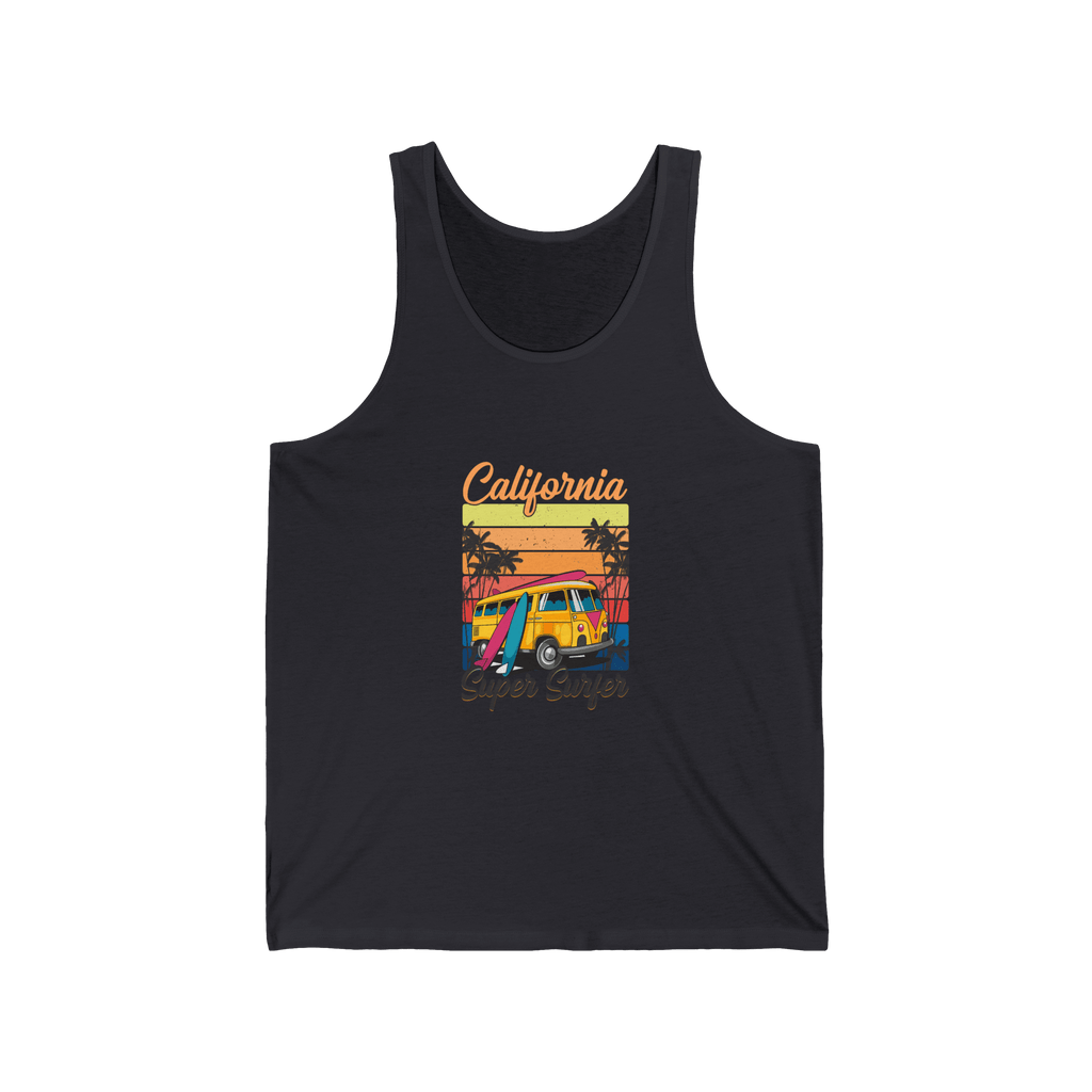 California Super Surfer Tank Top Retro Surfboard Beach Tank - Etna Gift