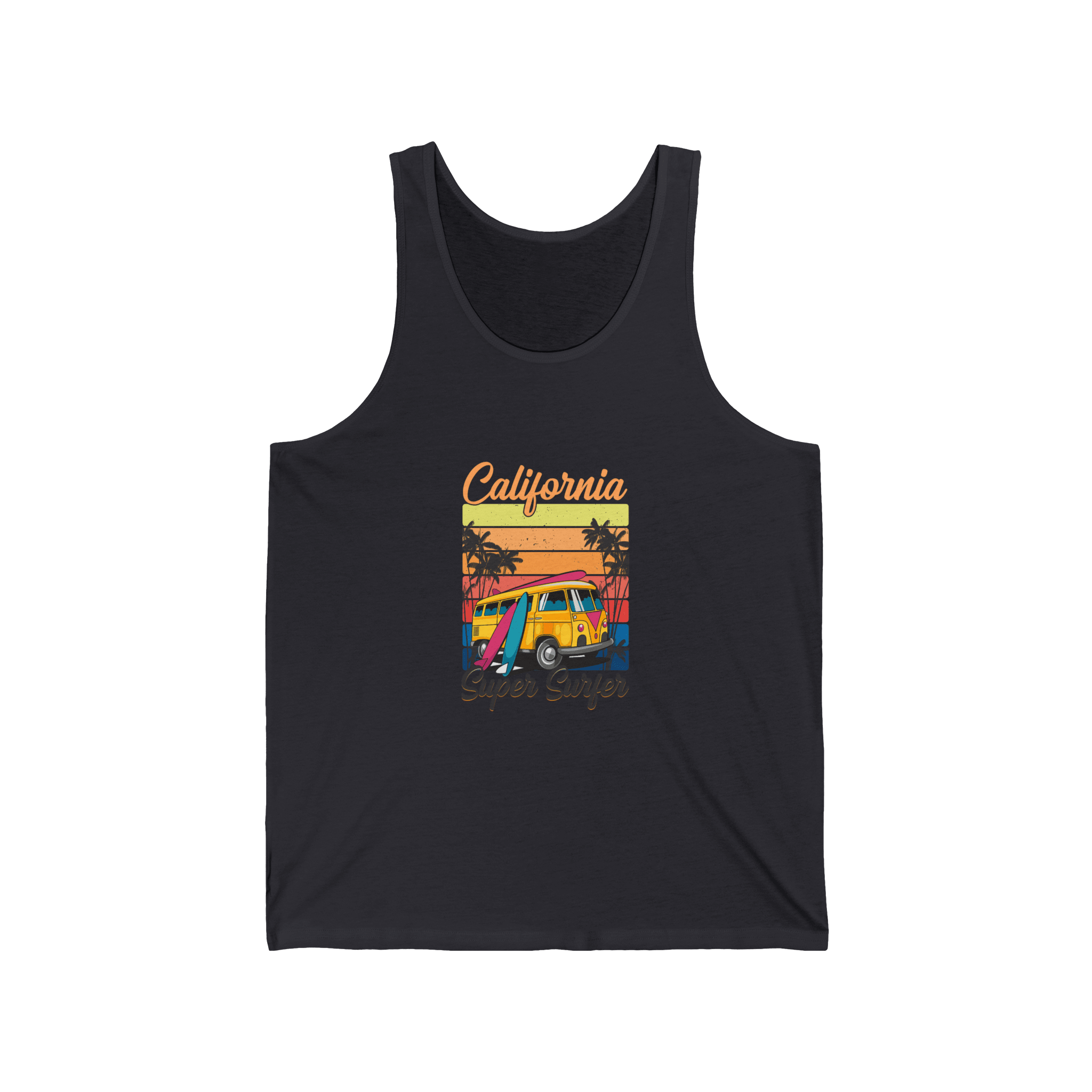 California Super Surfer Tank Top Retro Surfboard Beach Tank - Etna Gift