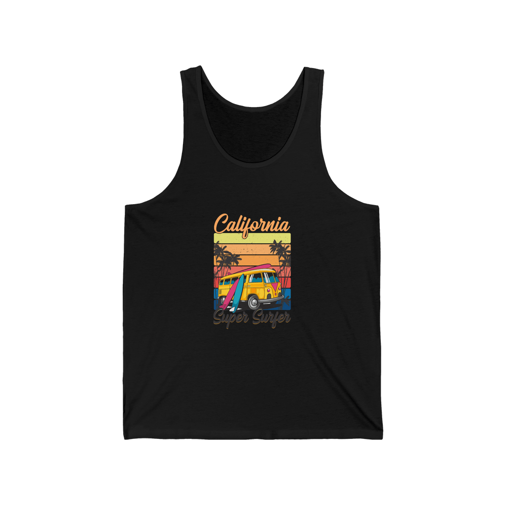 California Super Surfer Tank Top Retro Surfboard Beach Tank - Etna Gift