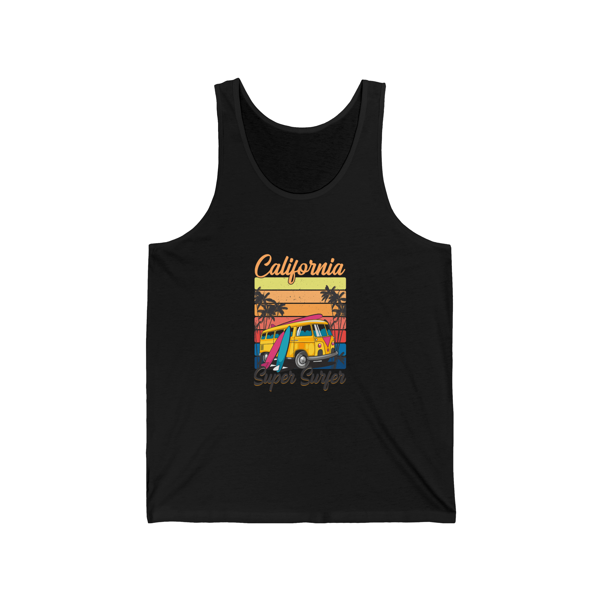 California Super Surfer Tank Top Retro Surfboard Beach Tank - Etna Gift