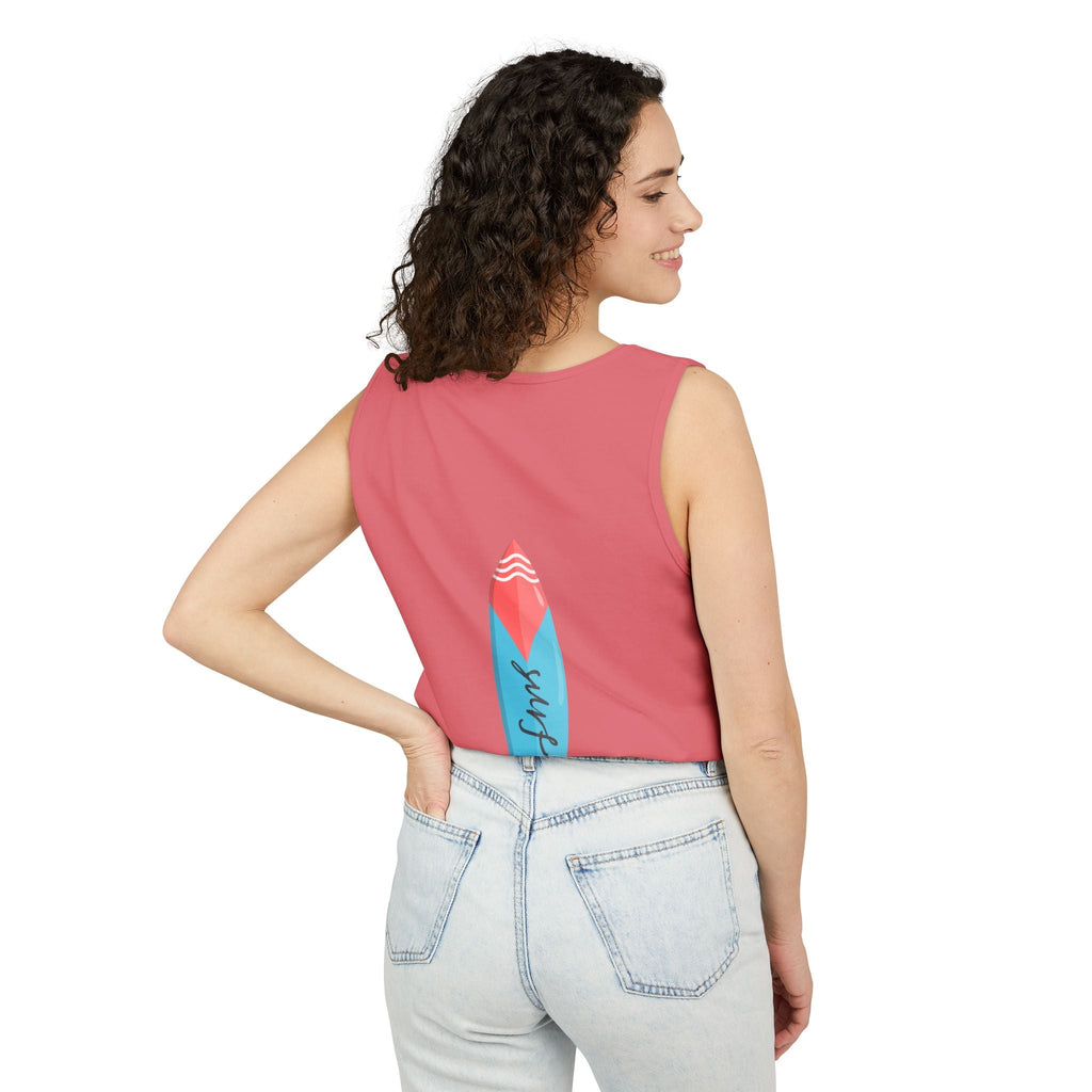 California Super Surfer Tank Top Vintage Surf Van & Board Beach Graphic - Etna Gift