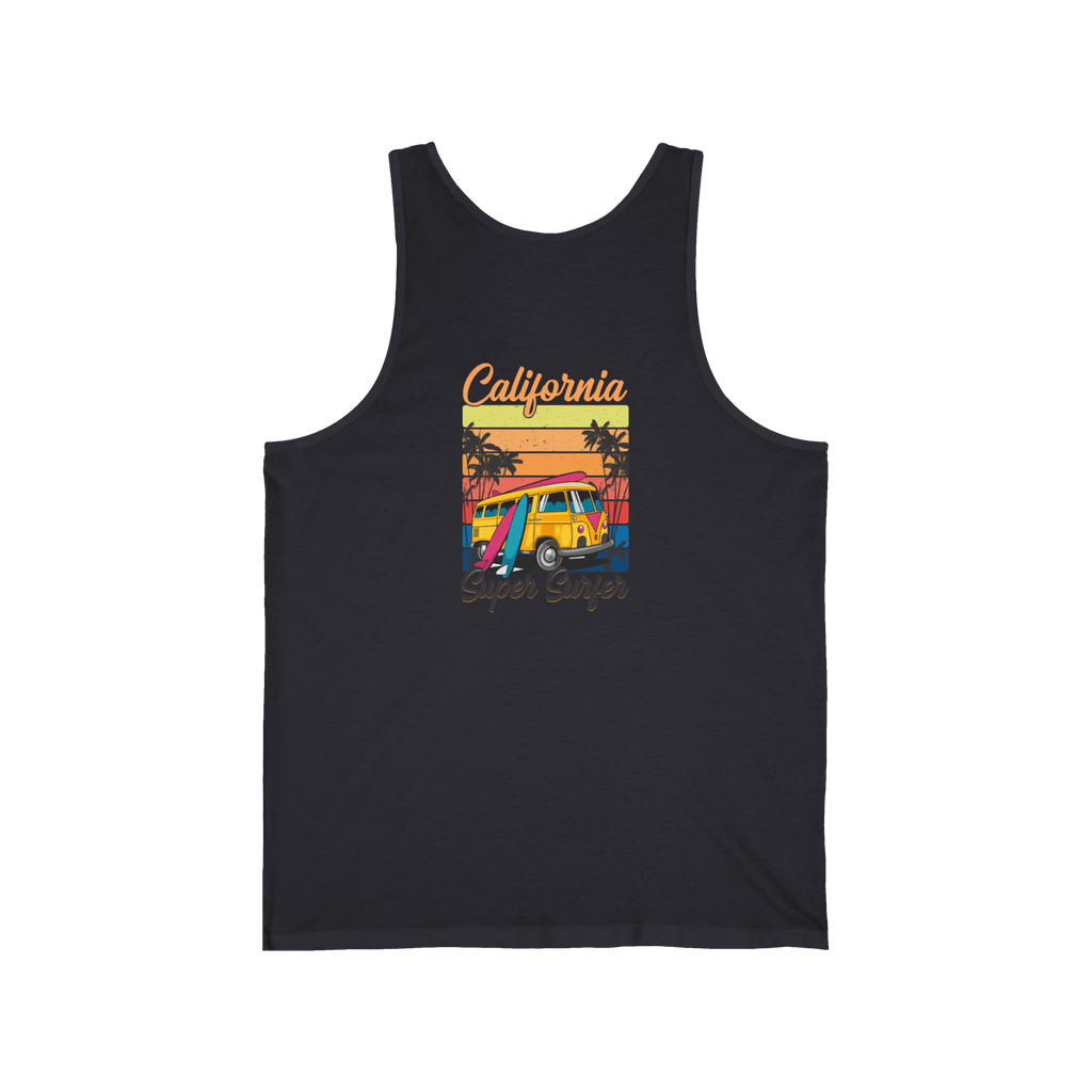California Surf Tank Top 'Super Surfer' Vintage Beach Surfboard Design - Etna Gift