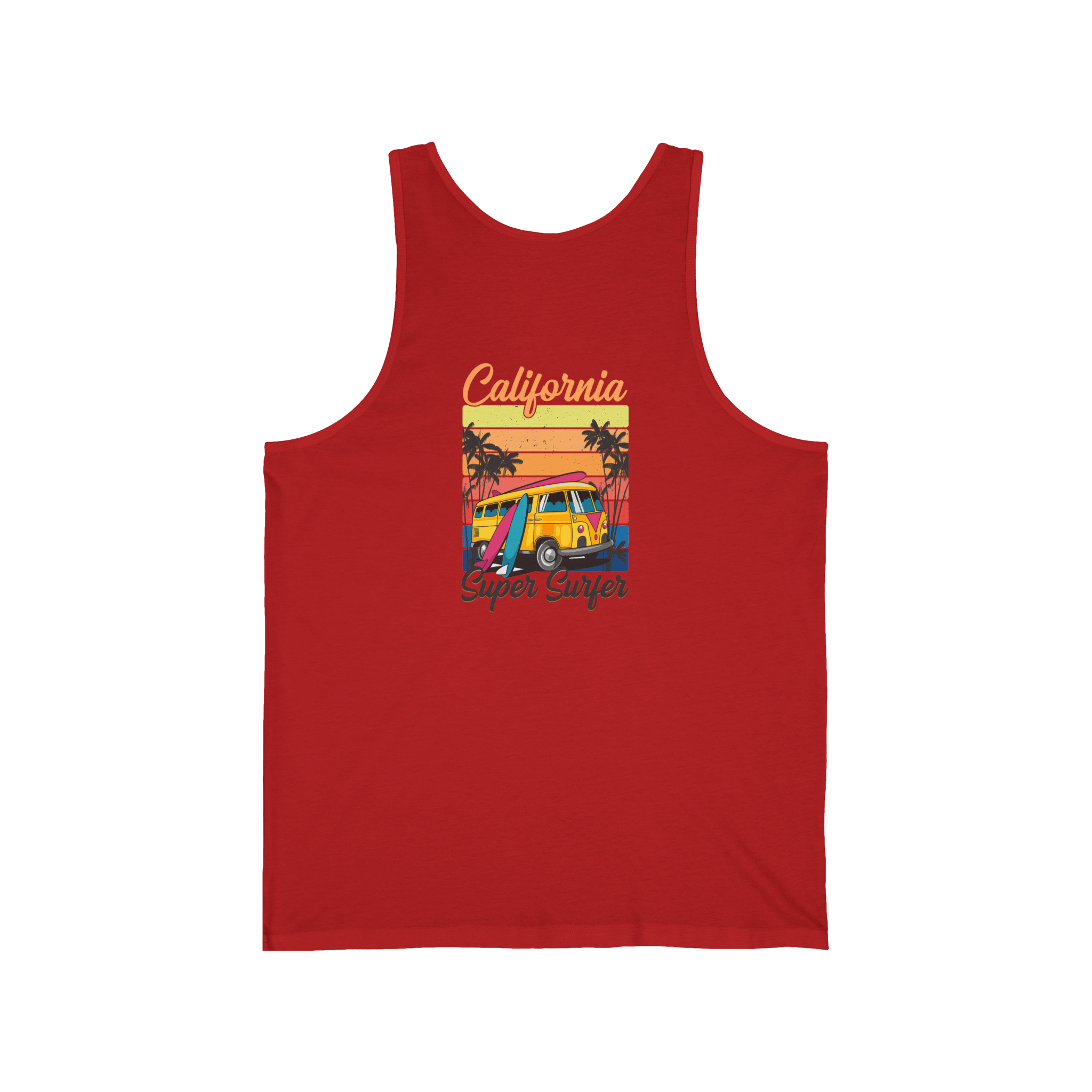 California Surf Tank Top 'Super Surfer' Vintage Beach Surfboard Design - Etna Gift