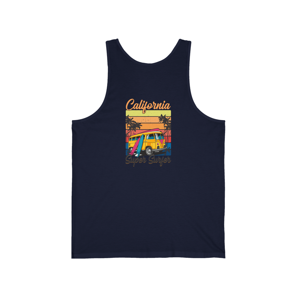 California Surf Tank Top 'Super Surfer' Vintage Beach Surfboard Design - Etna Gift