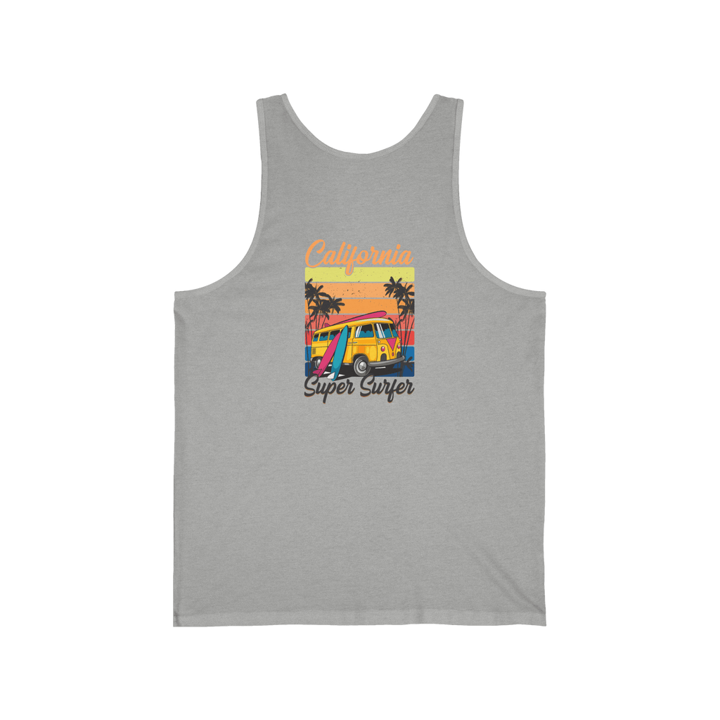 California Surf Tank Top 'Super Surfer' Vintage Beach Surfboard Design - Etna Gift