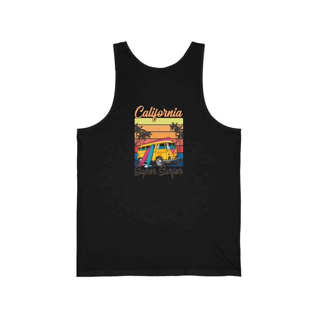 California Surf Tank Top 'Super Surfer' Vintage Beach Surfboard Design - Etna Gift