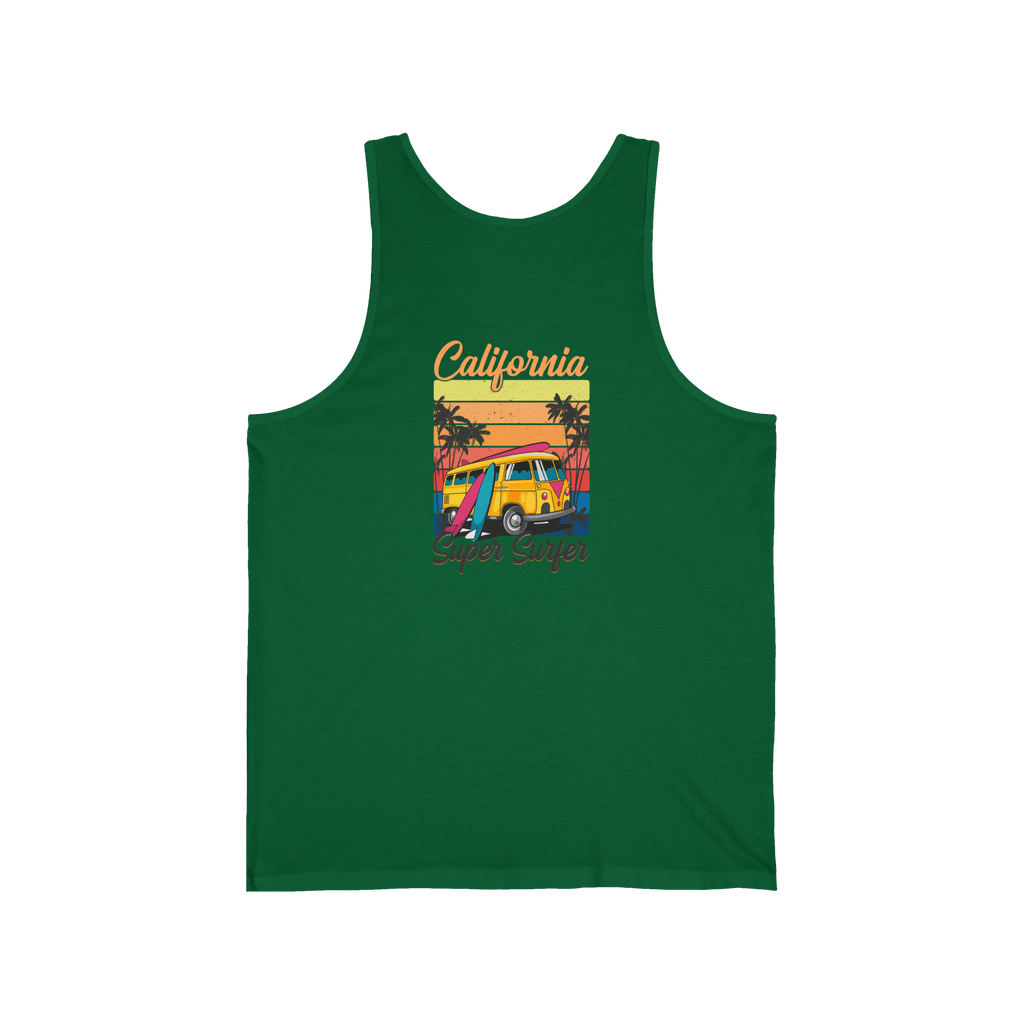 California Surf Tank Top 'Super Surfer' Vintage Beach Surfboard Design - Etna Gift