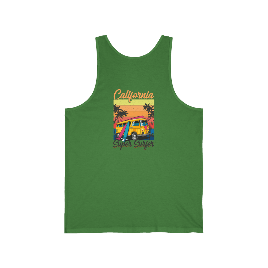 California Surf Tank Top 'Super Surfer' Vintage Beach Surfboard Design - Etna Gift