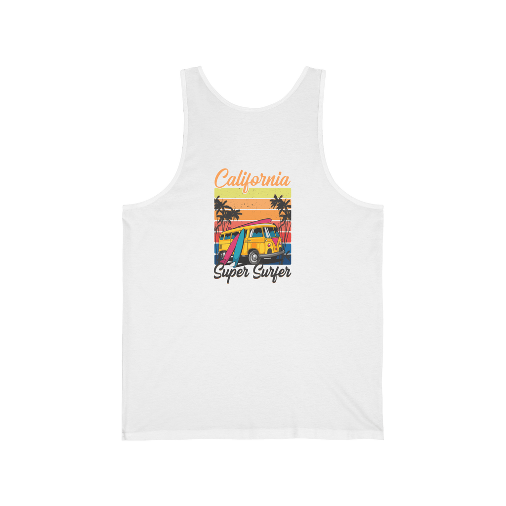 California Surf Tank Top 'Super Surfer' Vintage Beach Surfboard Design - Etna Gift