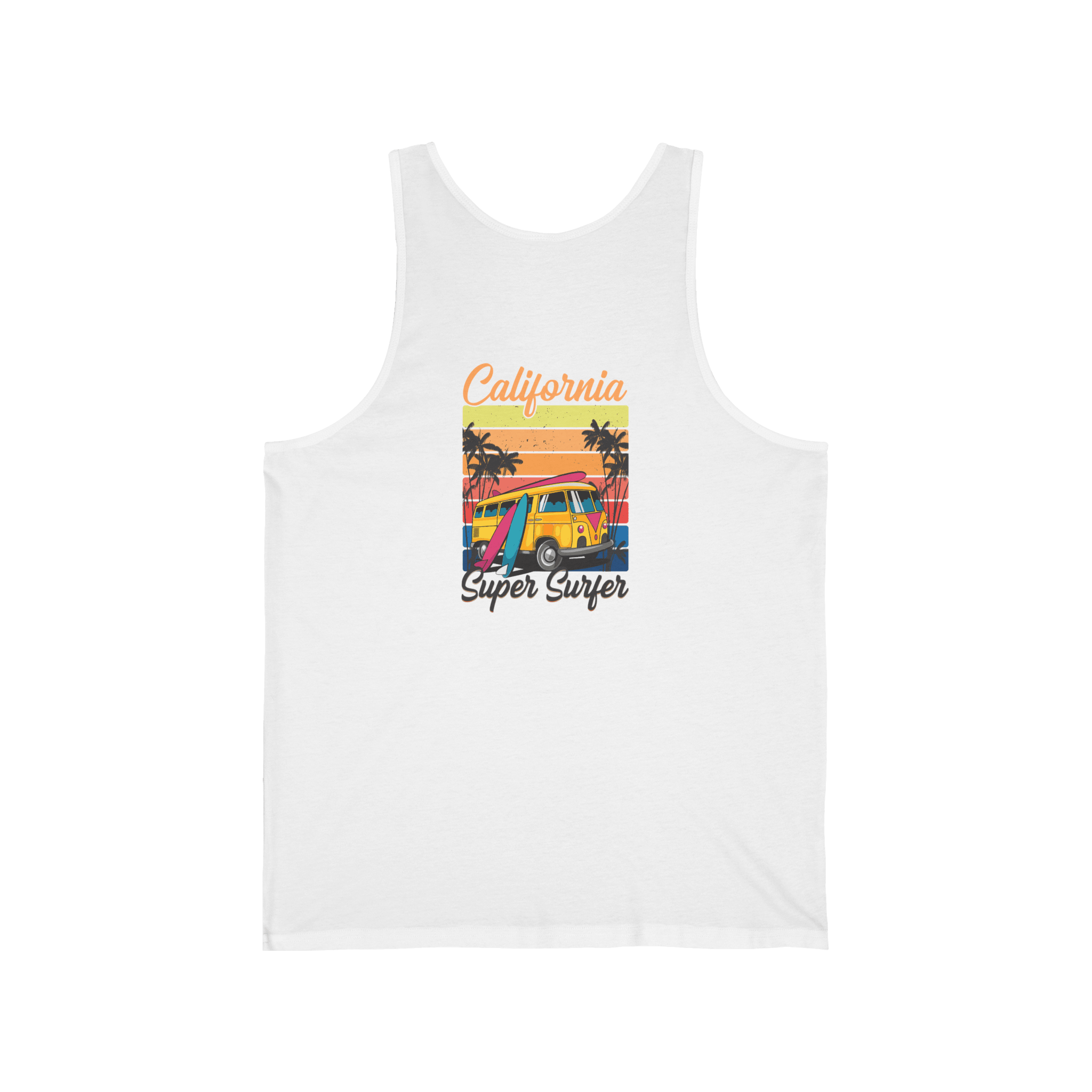 California Surf Tank Top 'Super Surfer' Vintage Beach Surfboard Design - Etna Gift