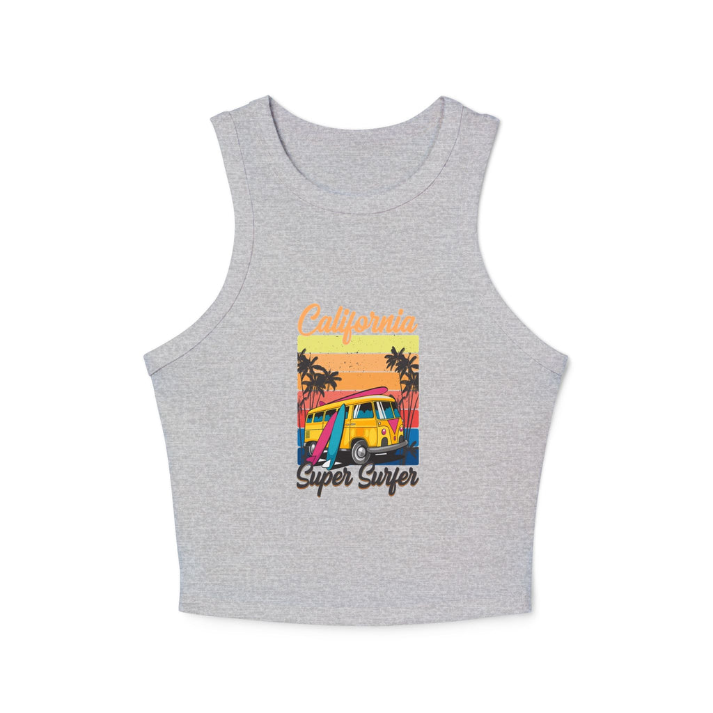 California Surf Van Racer Tank Top — Retro Beach Graphic - Etna Gift