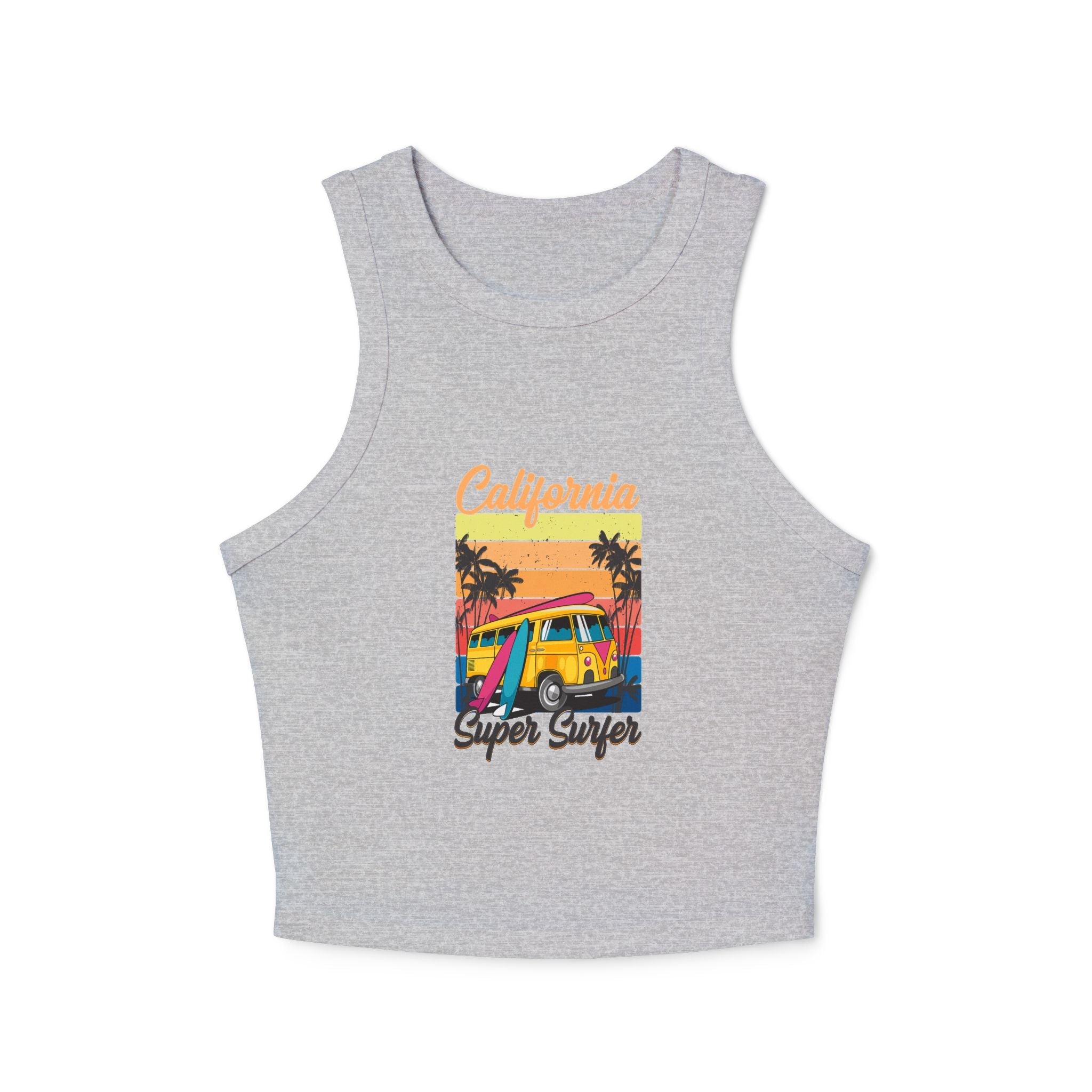California Surf Van Racer Tank Top — Retro Beach Graphic - Etna Gift