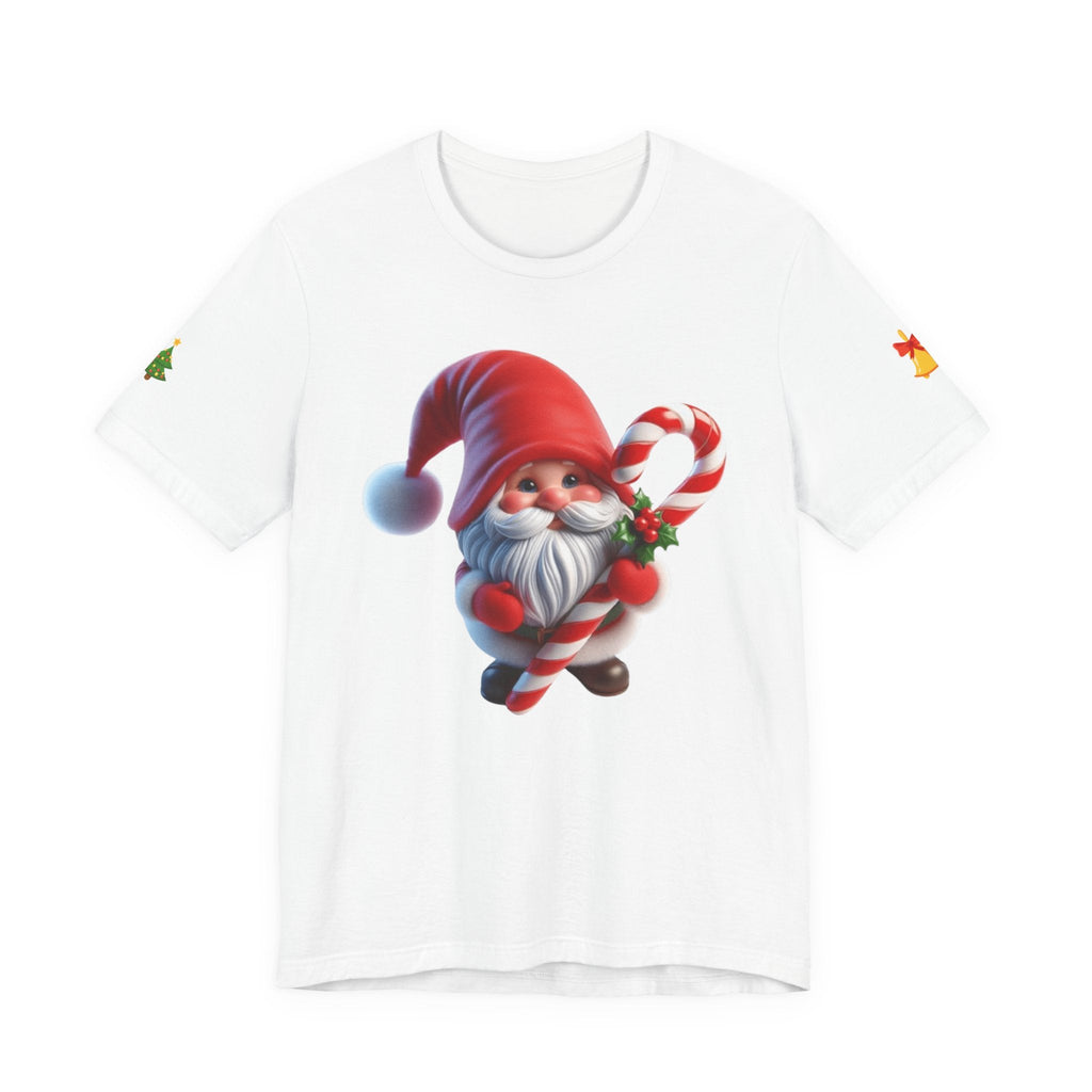 Candy Cane Gnome T-Shirt Christmas Santa Elf Tee - Etna Gift