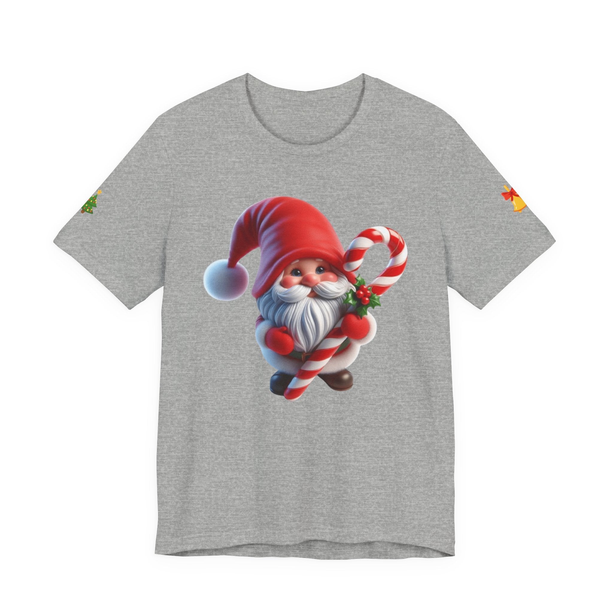 Candy Cane Gnome T-Shirt Christmas Santa Elf Tee - Etna Gift