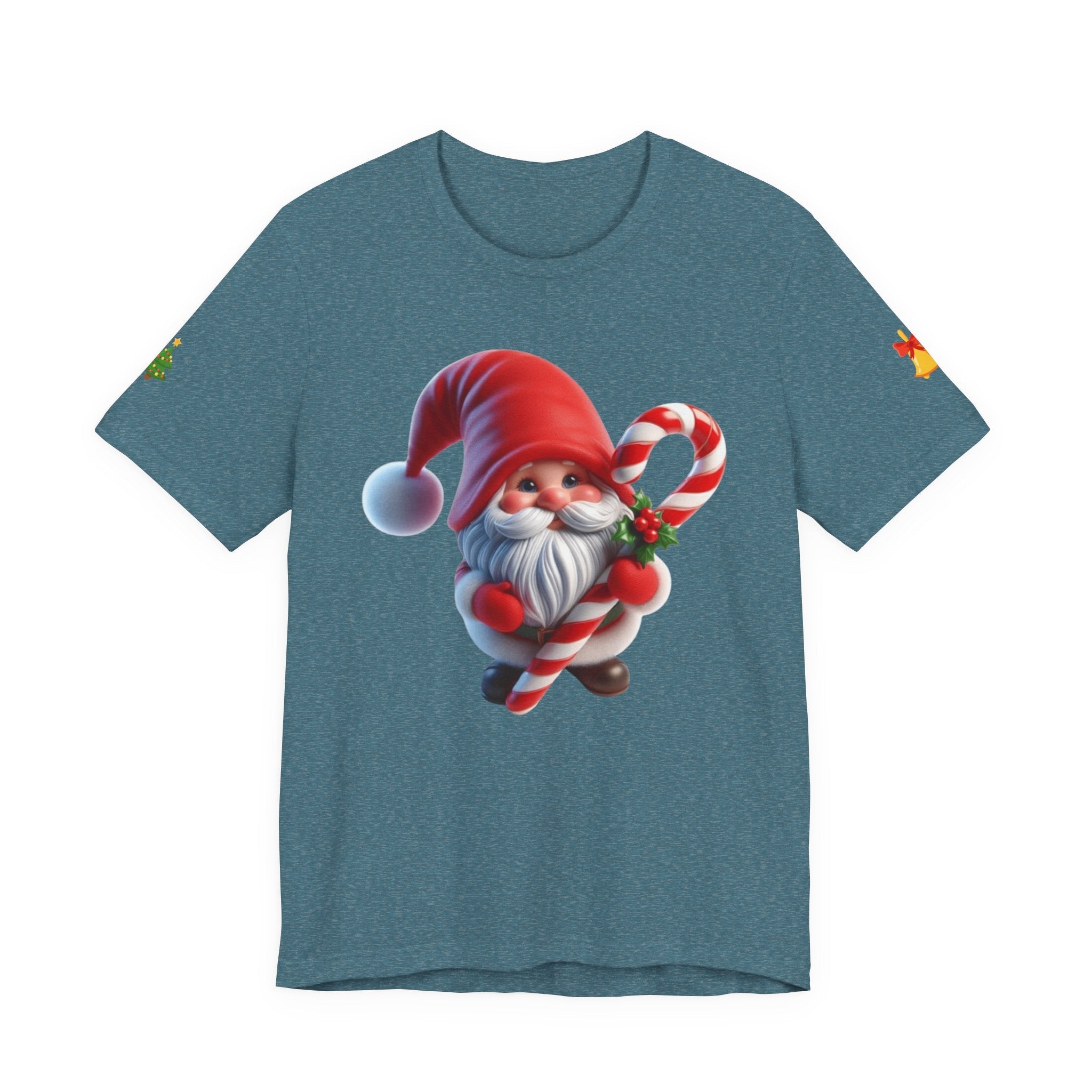 Candy Cane Gnome T-Shirt Christmas Santa Elf Tee - Etna Gift