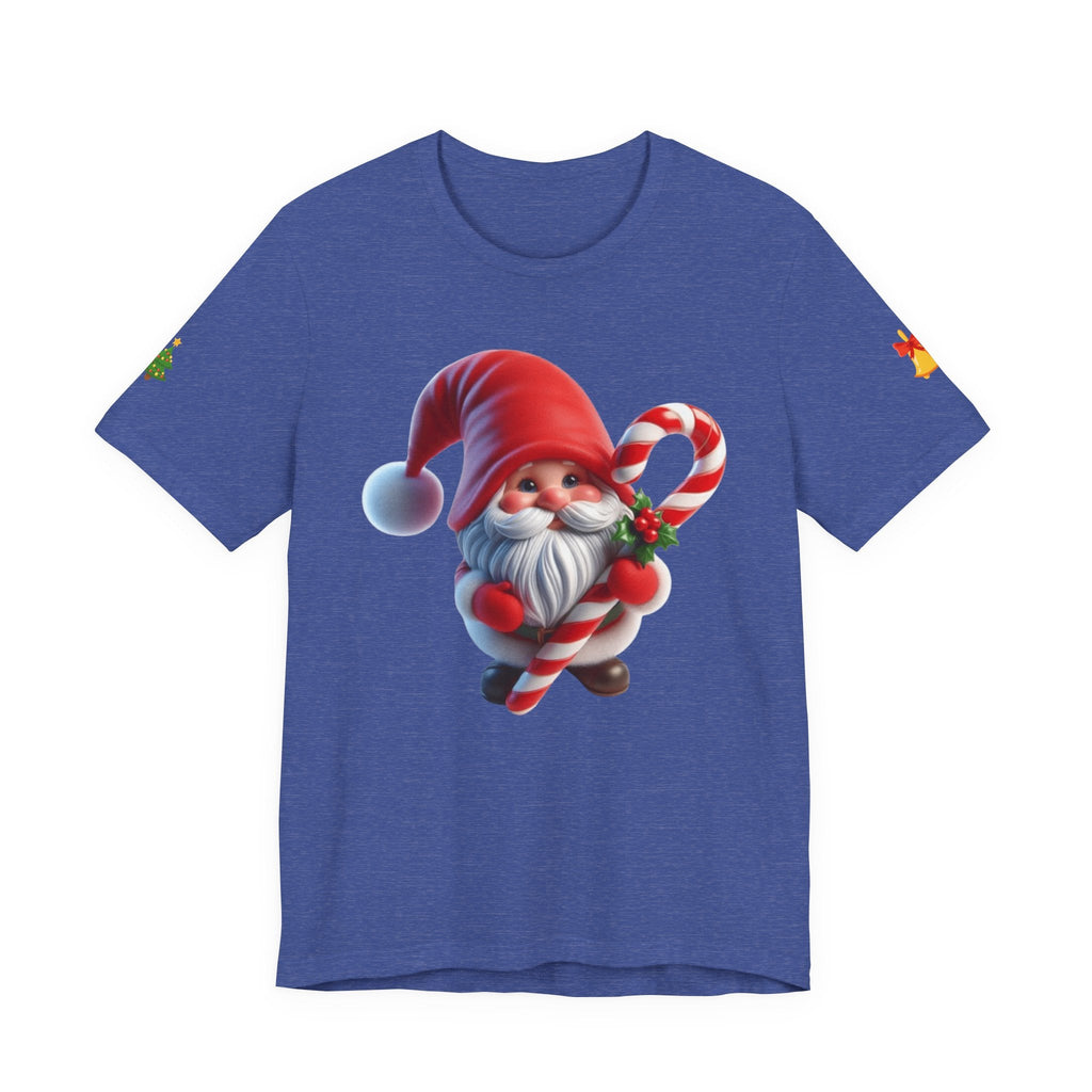 Candy Cane Gnome T-Shirt Christmas Santa Elf Tee - Etna Gift