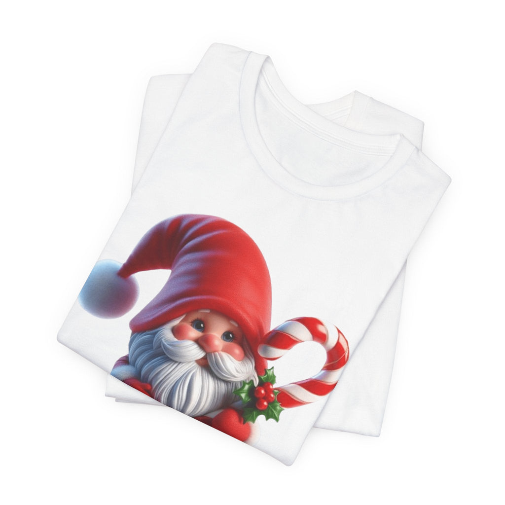 Candy Cane Gnome T-Shirt Christmas Santa Elf Tee - Etna Gift