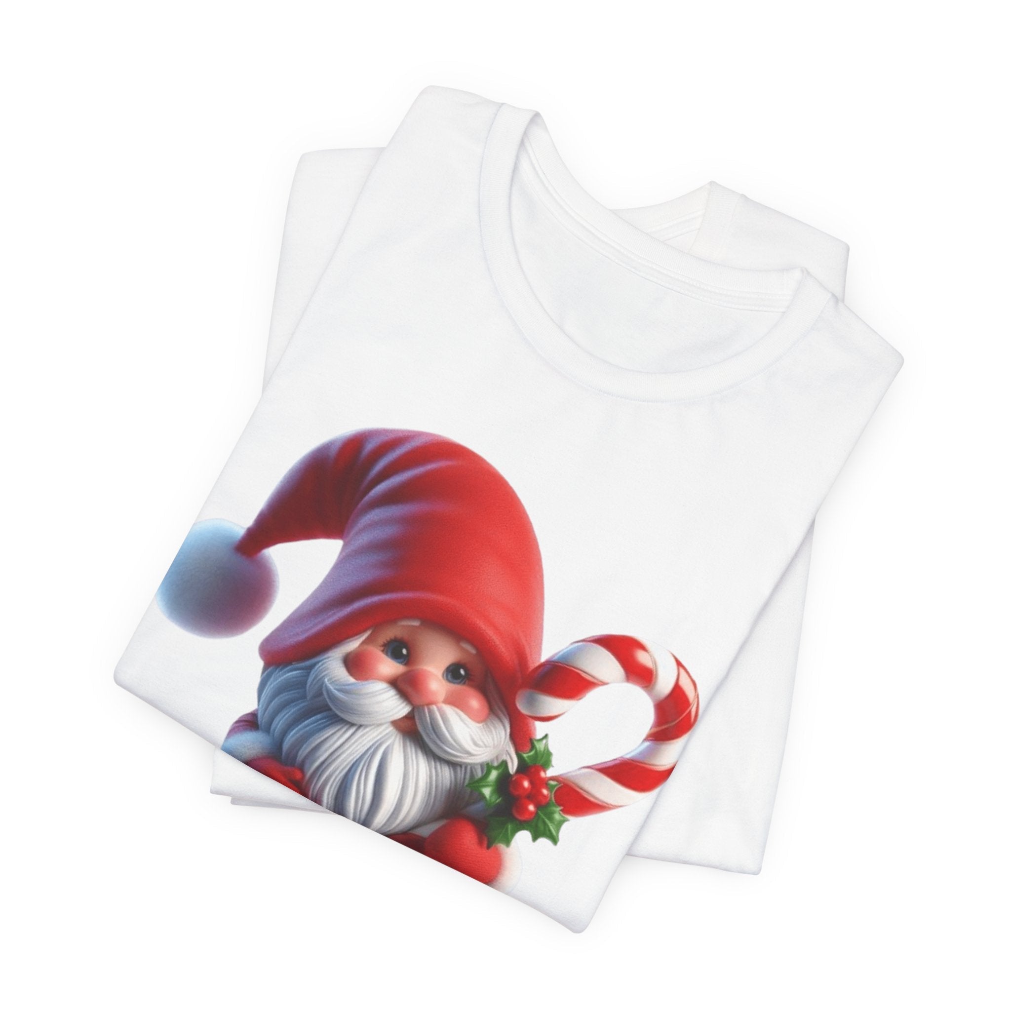 Candy Cane Gnome T-Shirt Christmas Santa Elf Tee - Etna Gift