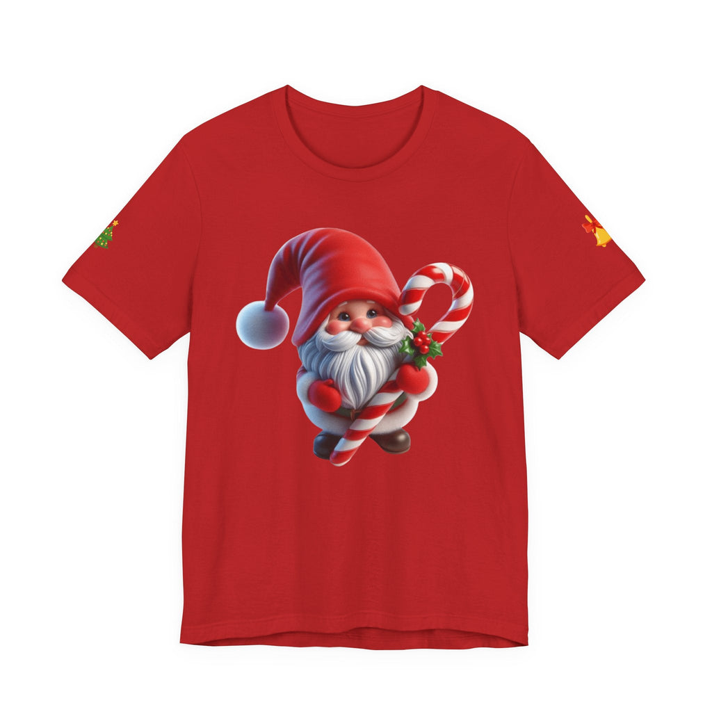 Candy Cane Gnome T-Shirt Christmas Santa Elf Tee - Etna Gift