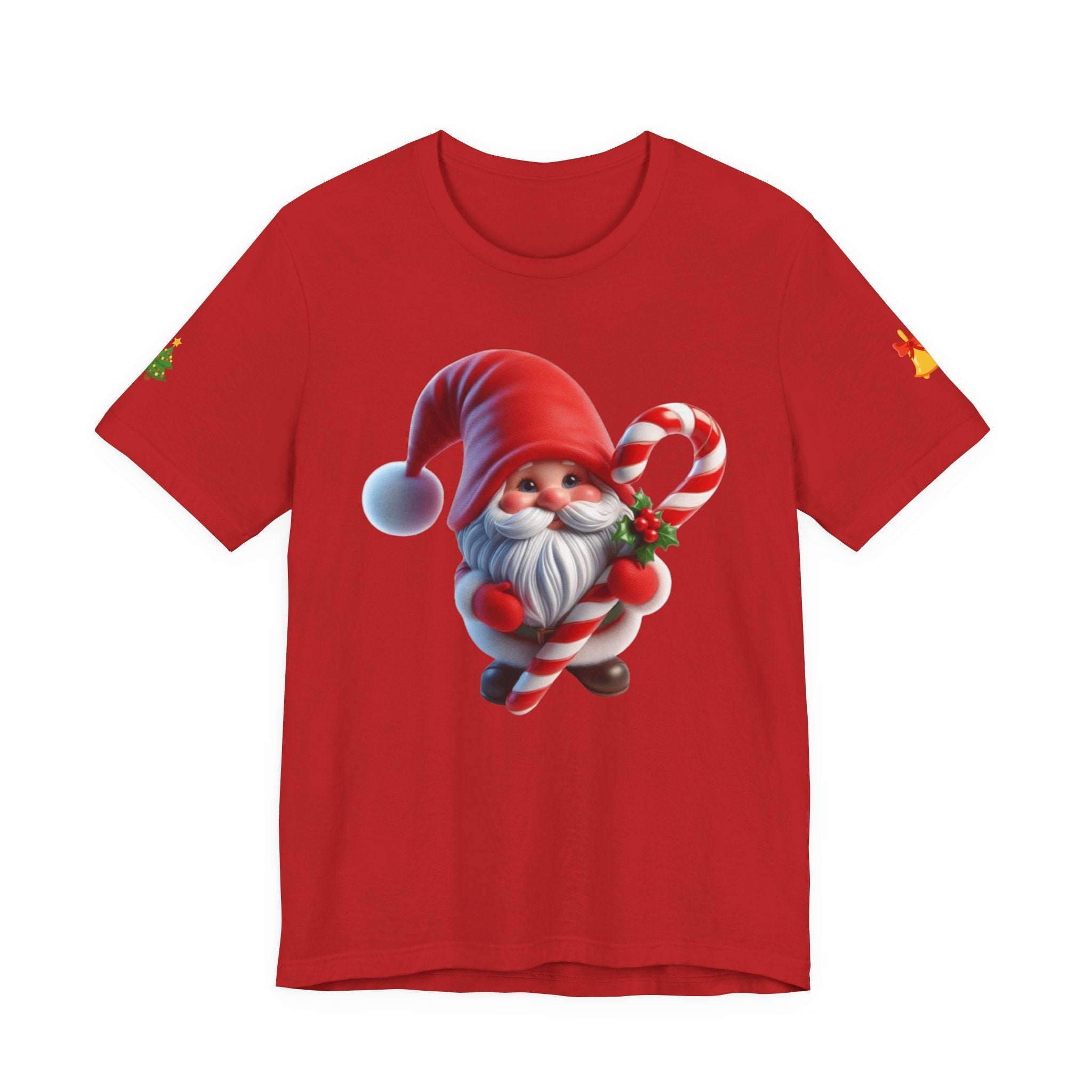 Candy Cane Gnome T-Shirt Christmas Santa Elf Tee - Etna Gift