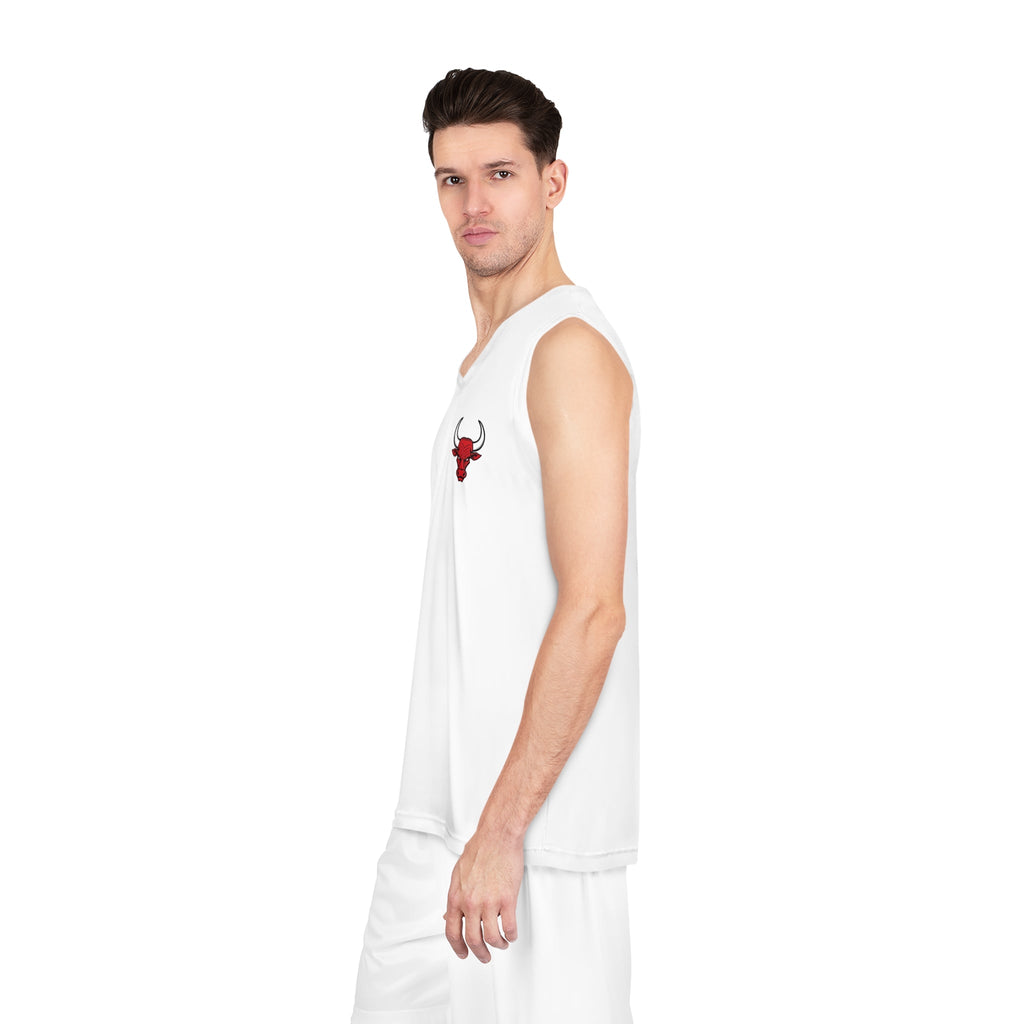 Chicago Bulls White NBA Basketball Jersey — Bull Head Chest Logo - Etna Gift
