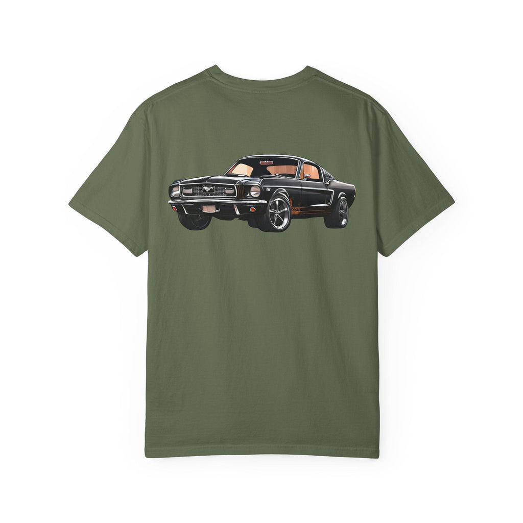 Classic Muscle Car T-Shirt | Vintage Black Mustang Illustration - Etna Gift