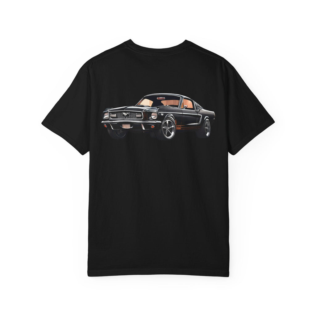 Classic Muscle Car T-Shirt | Vintage Black Mustang Illustration - Etna Gift