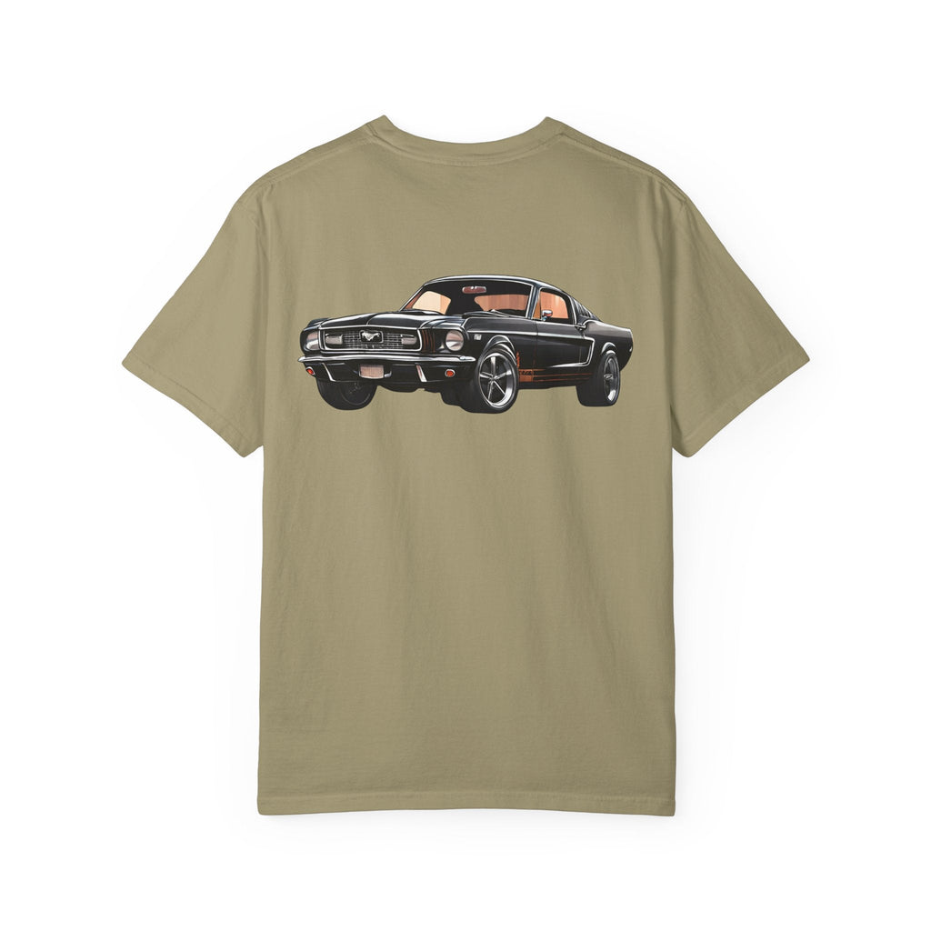 Classic Muscle Car T-Shirt | Vintage Black Mustang Illustration - Etna Gift
