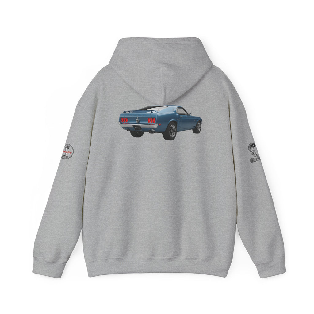 Classic Mustang Hoodie Vintage Blue Pony Car Pullover - Etna Gift
