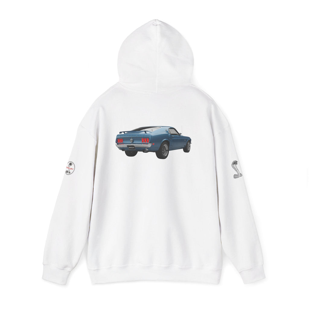 Classic Mustang Hoodie Vintage Blue Pony Car Pullover - Etna Gift