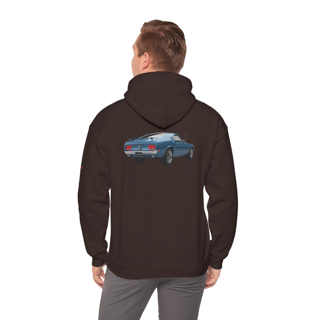 Classic Mustang Hoodie Vintage Blue Pony Car Pullover - Etna Gift