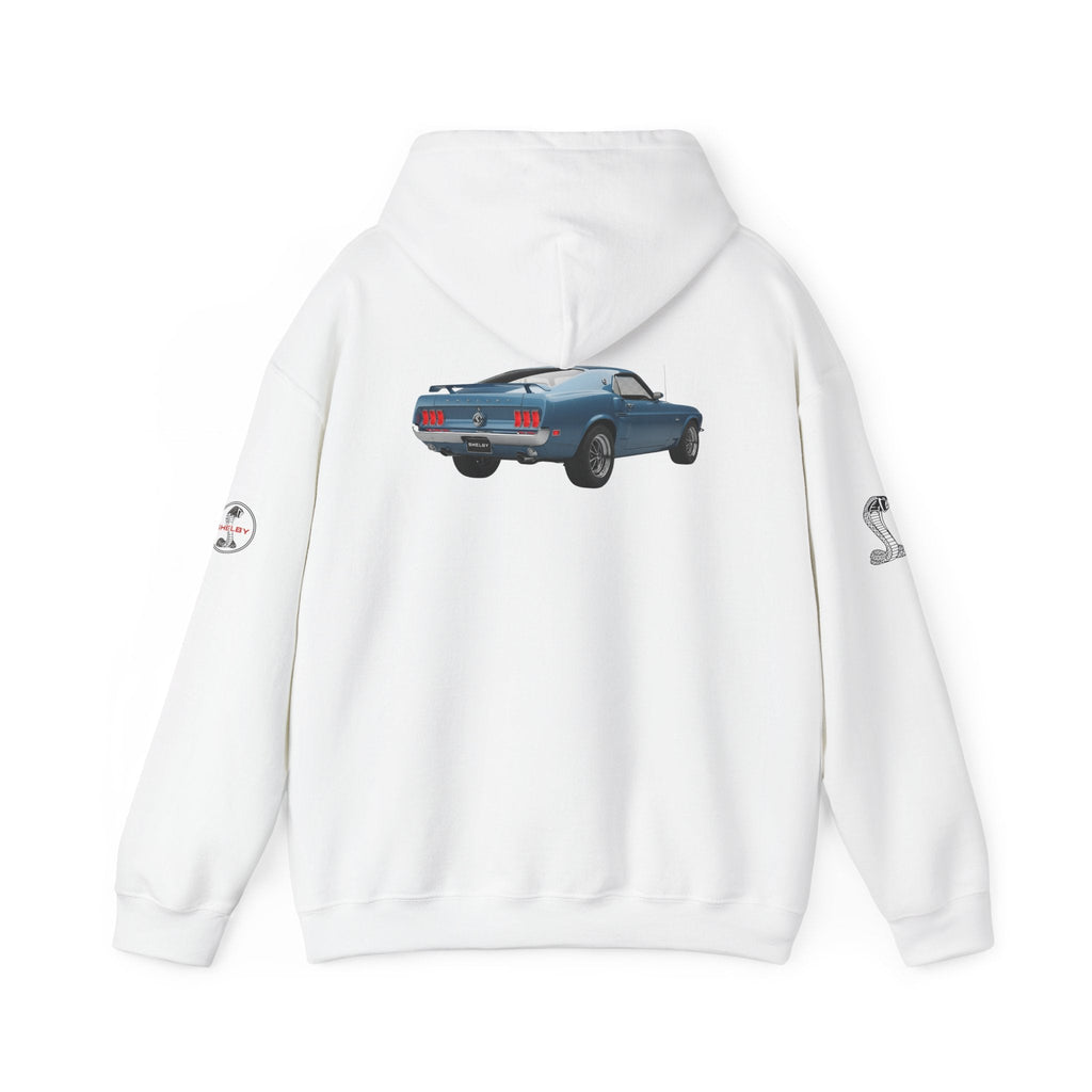 Classic Mustang Hoodie Vintage Blue Pony Car Pullover - Etna Gift