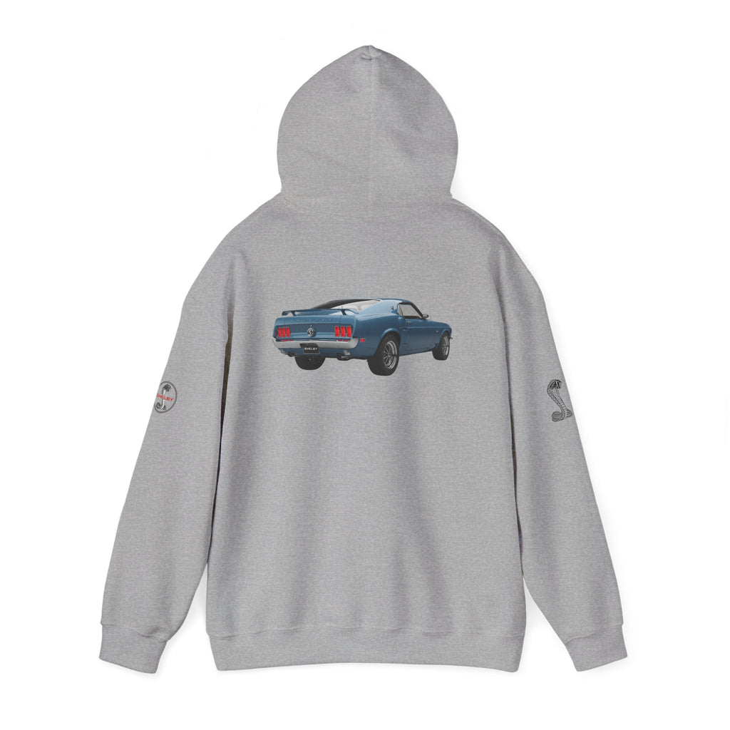 Classic Mustang Hoodie Vintage Blue Pony Car Pullover - Etna Gift