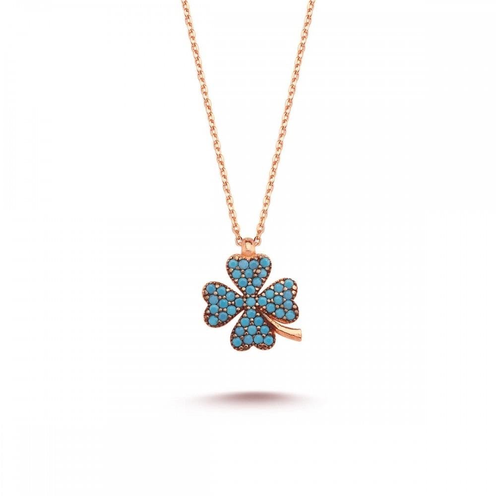 Clover flower luck necklace 925 sterling silver luck necklace - Etna Gift